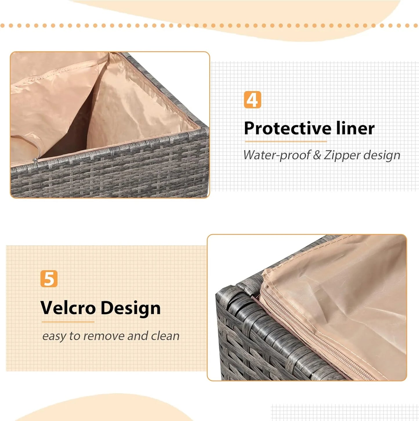 Wicker Outdoor Patio Storage Box Waterproof