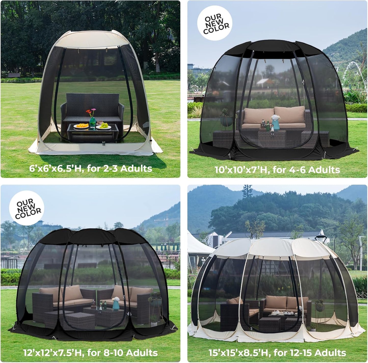 Pop Up Screen House Gazebo Tent with Mosquito Netting Sides