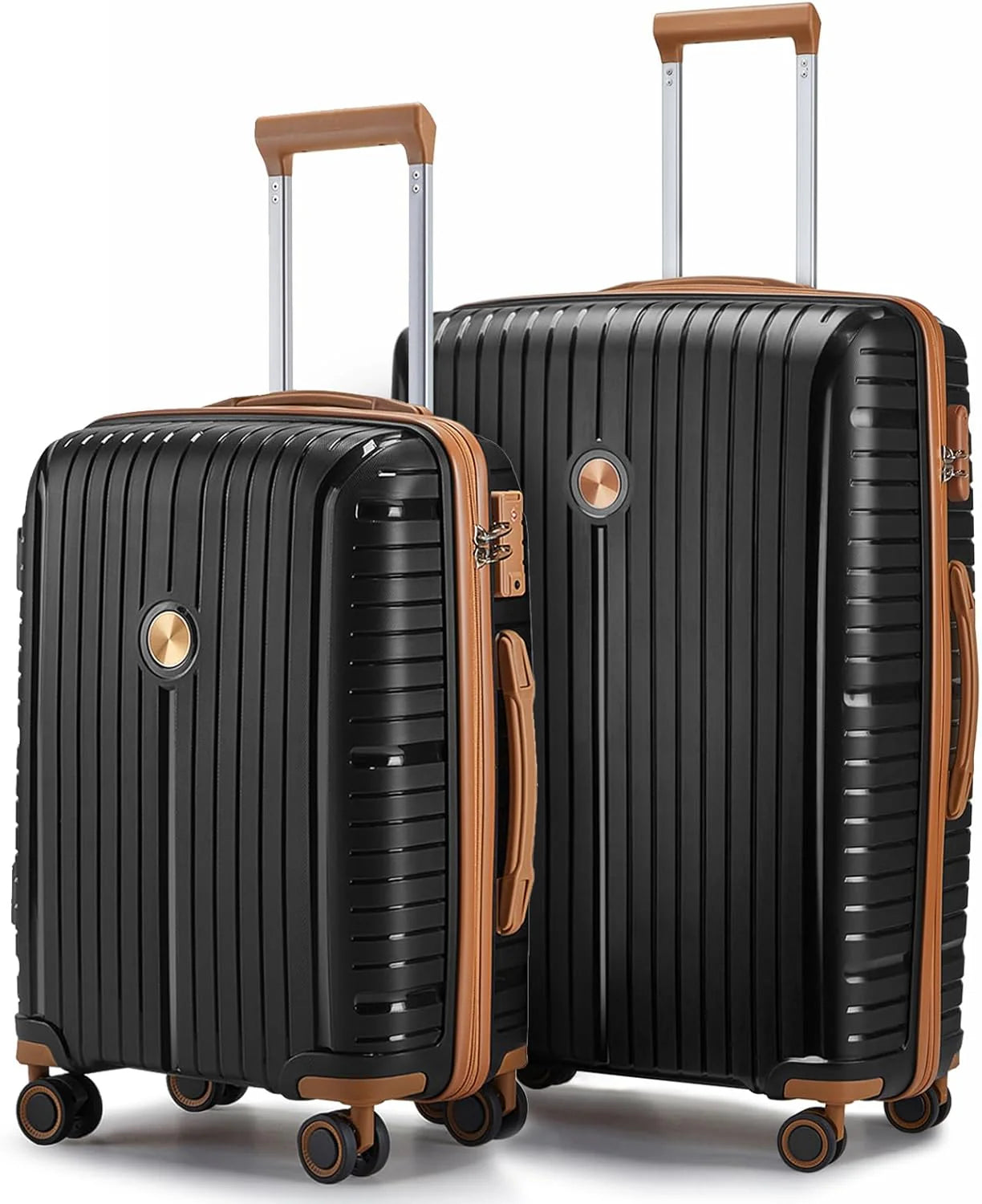 5-piece PP hardshell lightweight travel carry-on luggage set with dual spinner wheels and TSA lock