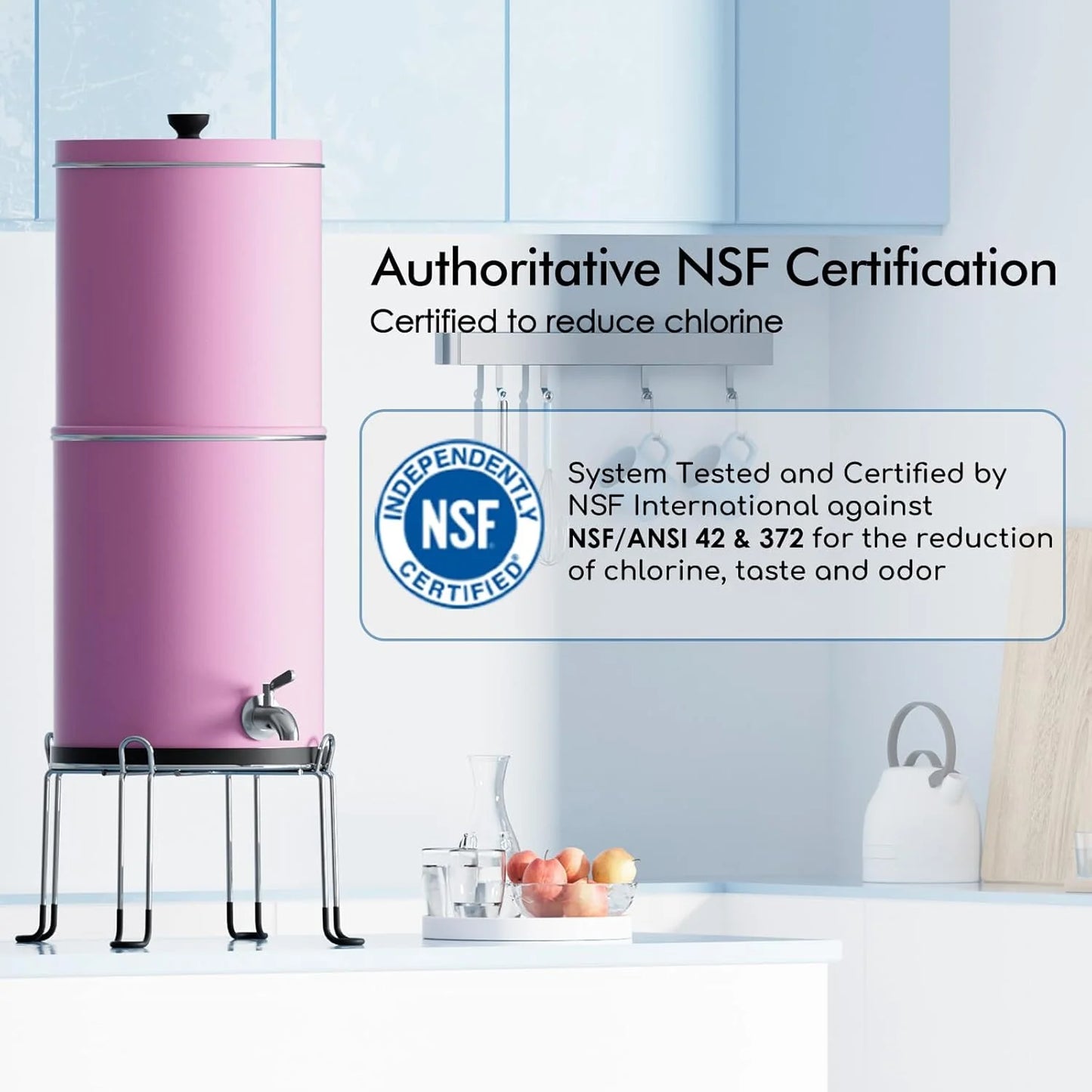 Purewell three-stage 0.01μm ultrafiltration gravity water filtration system 304