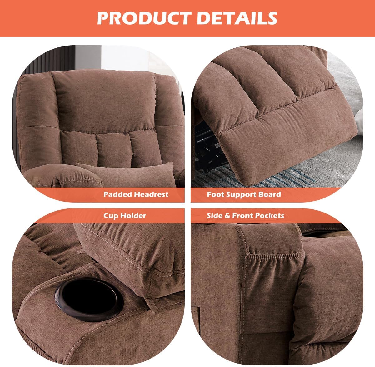 Recliner Loveseat with Cup Holders for Living Room