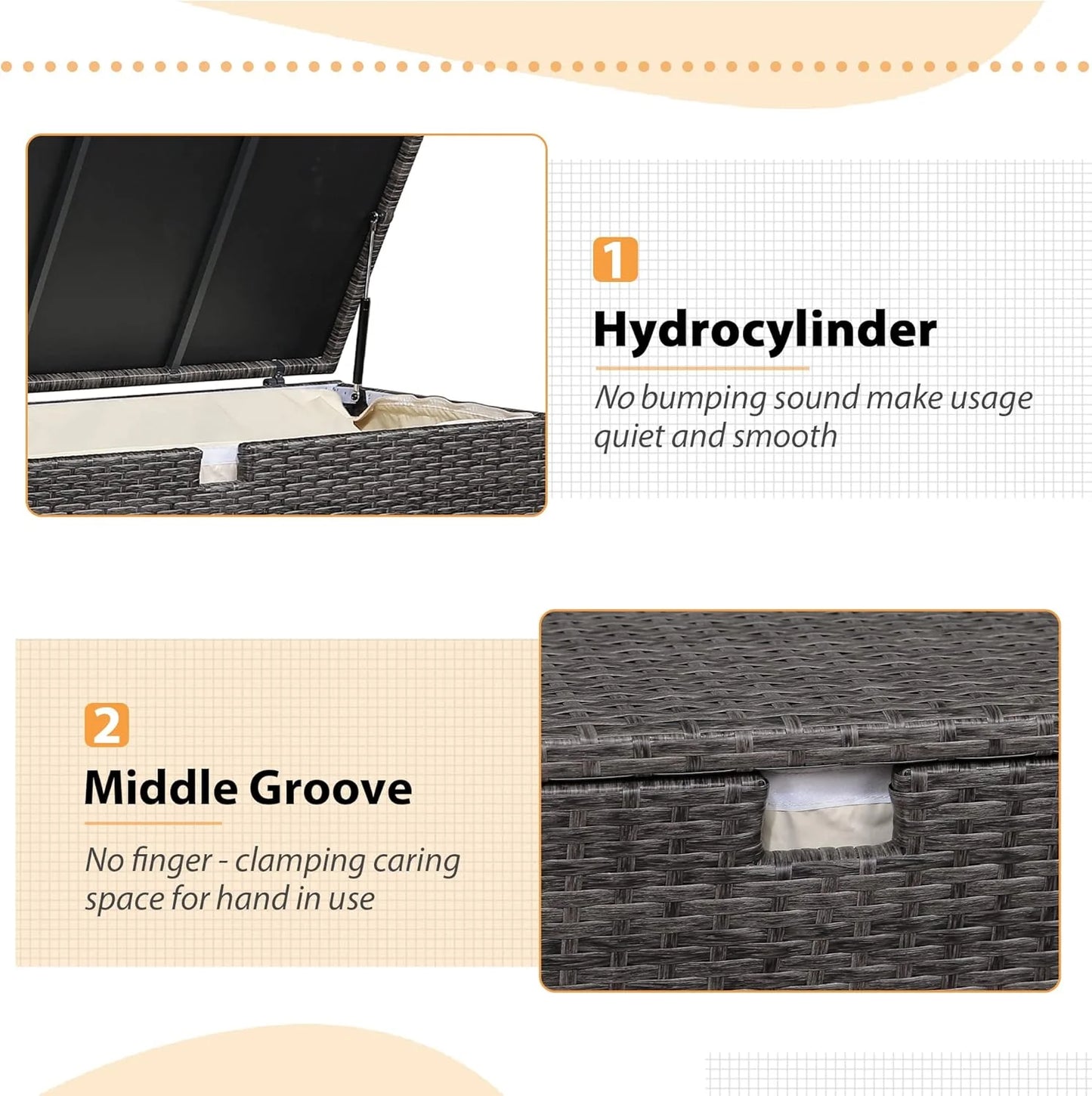 Wicker Outdoor Patio Storage Box Waterproof