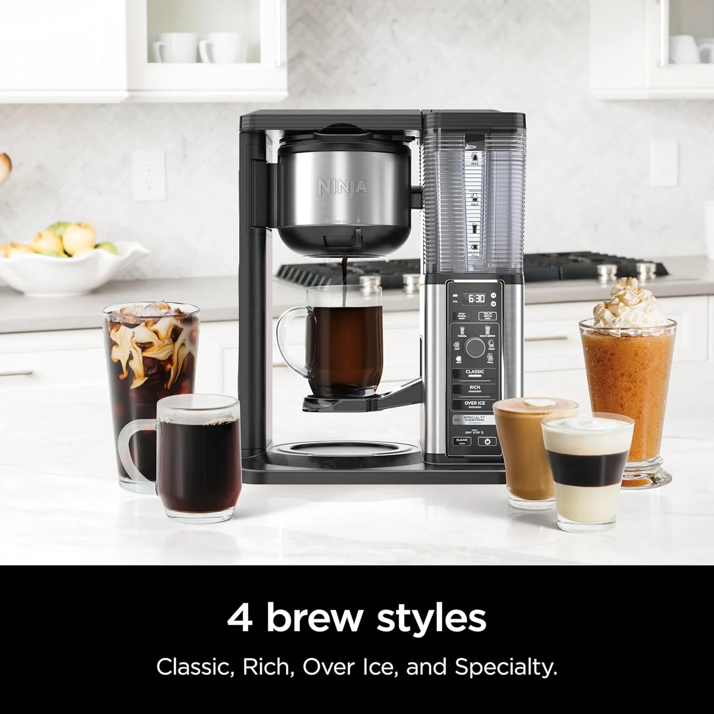Extra Large Hot and Iced Coffee Maker with Fast Cold Brew, 4 Brewing Methods, 8 Sizes (Small to Travel), Single-Cup Coffee Maker, 12-Cup Capacity