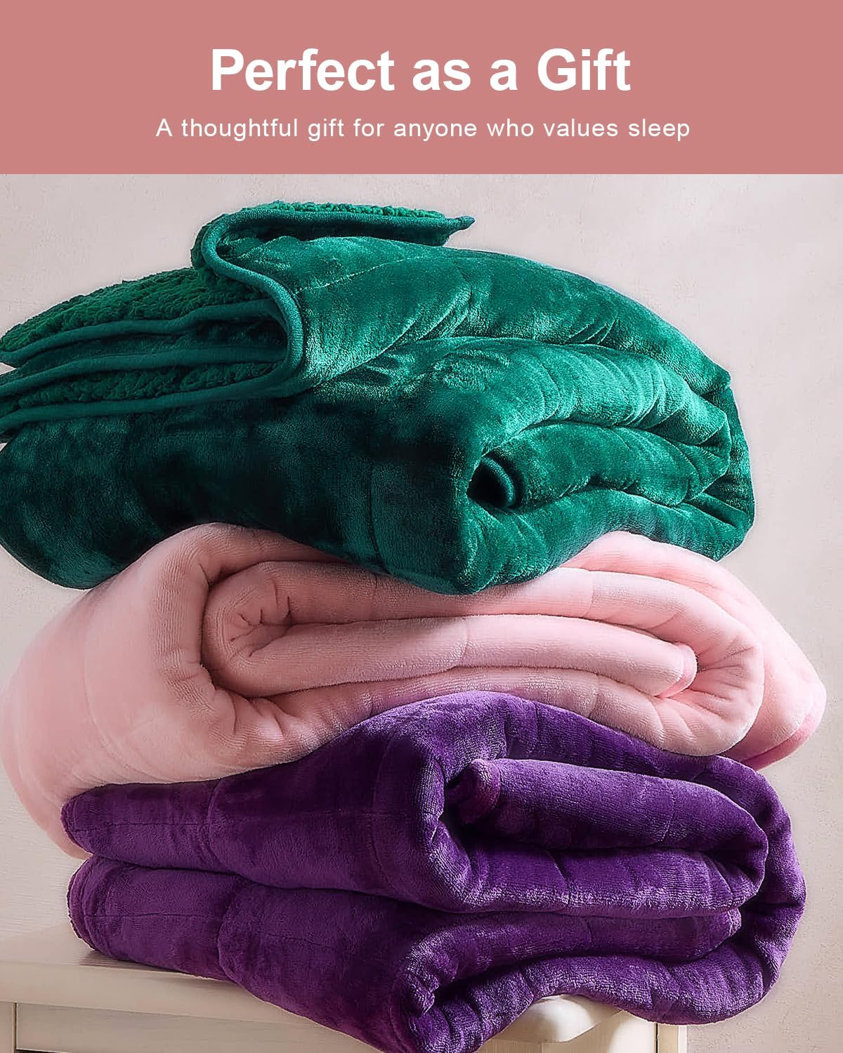 Sherpa Fleece Weighted Blanket 15 lbs 60"x 80"