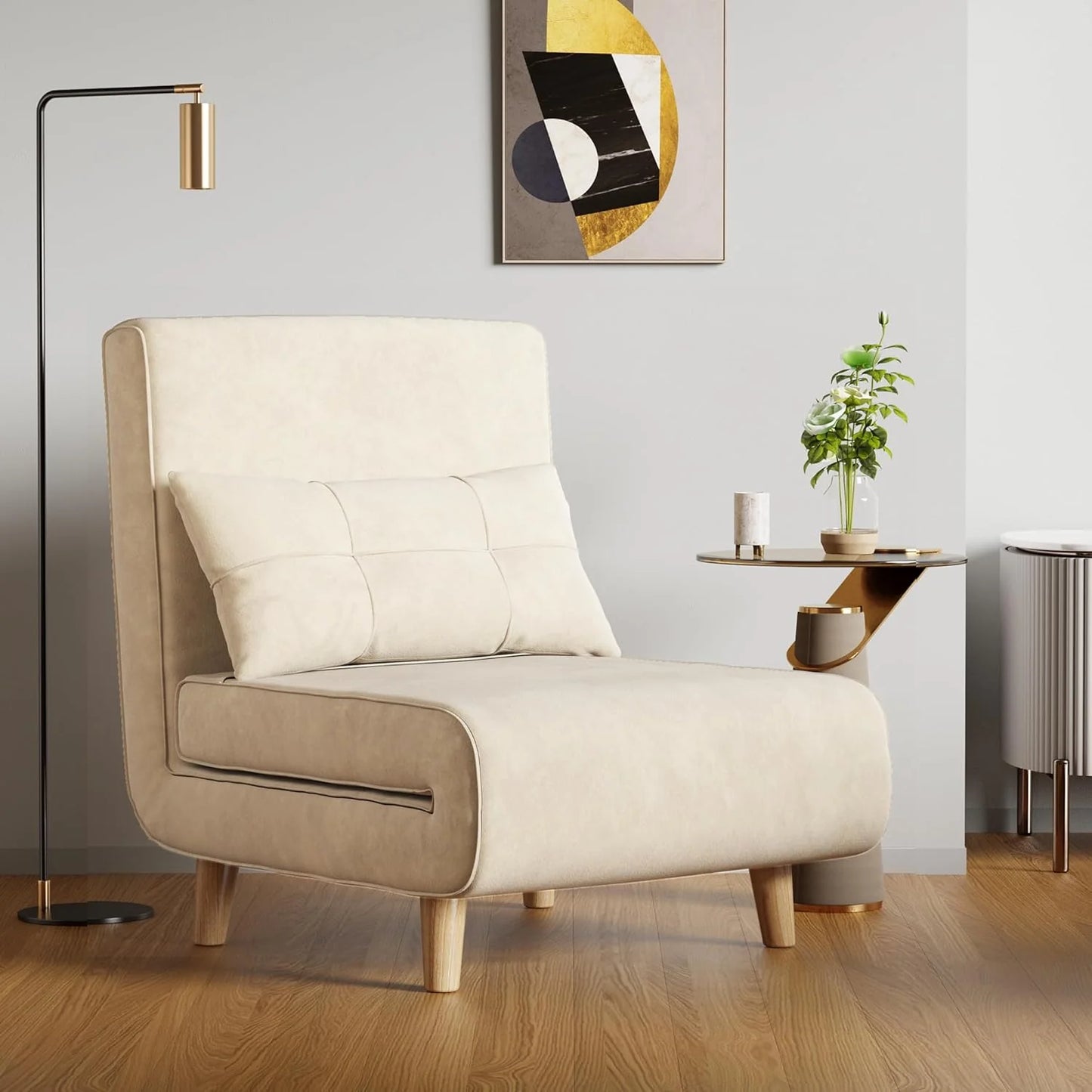 3-in-1 sleeper chair bed, convertible chair bed futon sofa with adjustable backrest