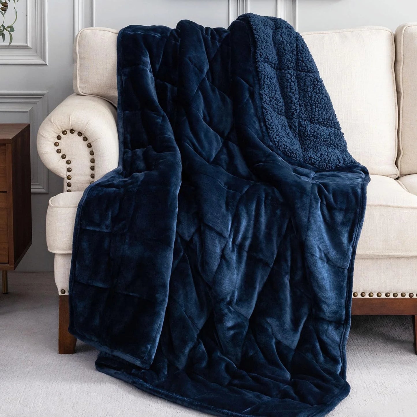 Weighted Blanket Queen Size 15lbs 60x80 inches with Soft Plush Fleece