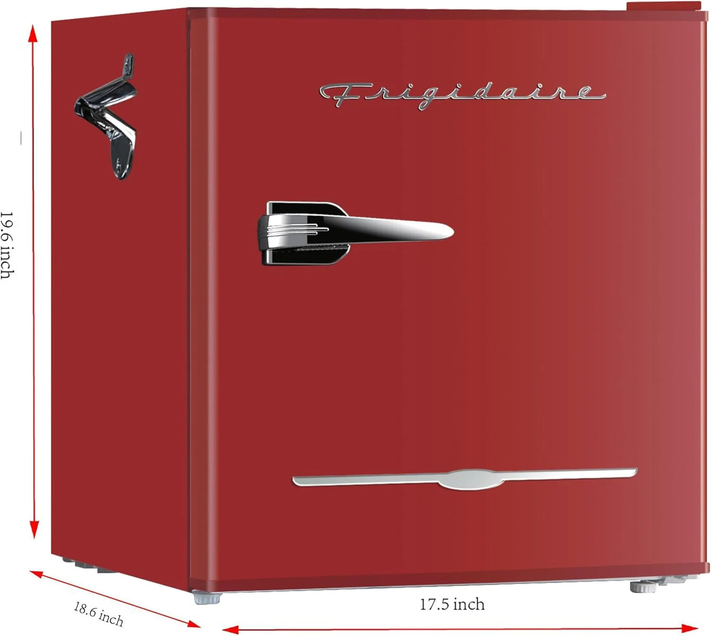 Frigidaire EFR176 Retro Compact Fridge with Chiller Mini Refrigerator with Built-in Bottle Opener for Office, Bedroom, Dorm Room or Cabin, 1.6 cu ft 16" D x 18" W x 18.5" H, Moonlight