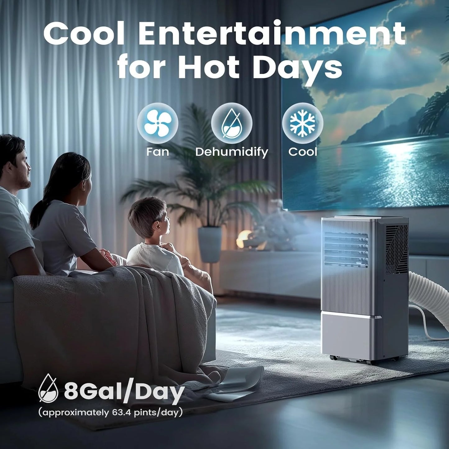 Air Choice Portable Air Conditioner, 10000 BTU Air Conditioner Portable for Room Up to 450 Sq.Ft, Remote Control, 24H Timer, Dehumidifier & Fan Modes, 3-in-1 AC Unit with Window Kit for Home Office