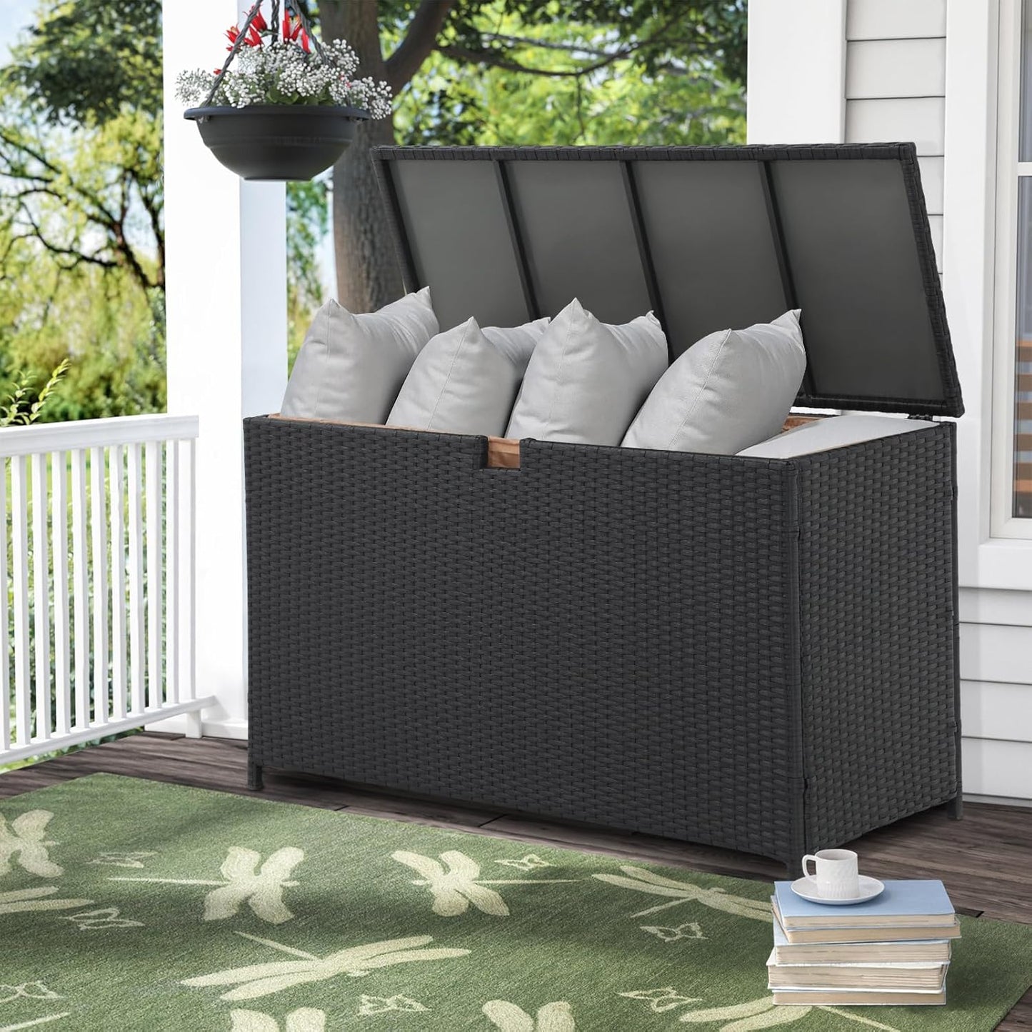 Wicker Outdoor Patio Storage Box Waterproof
