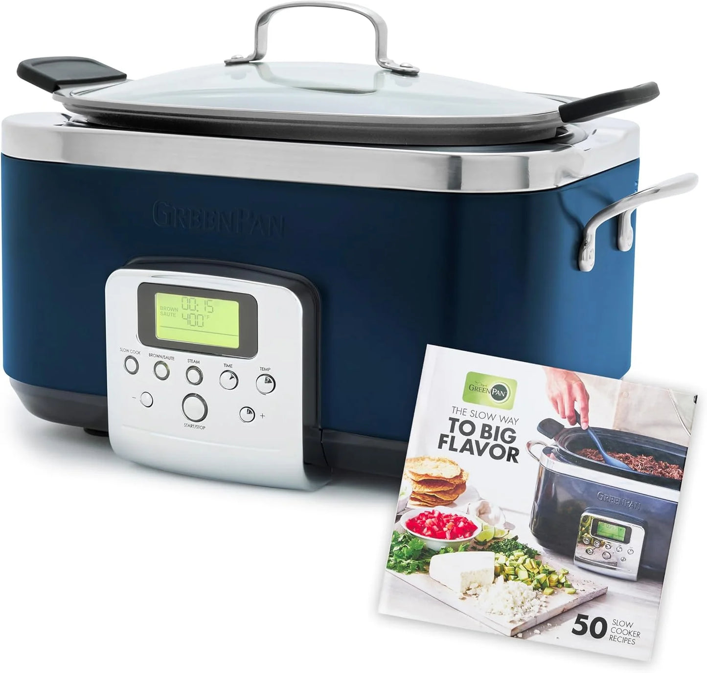 8-in-1 Programmable 6QT Electric Slow Cooker with Dishwasher-Safe Lid and Removable Base
