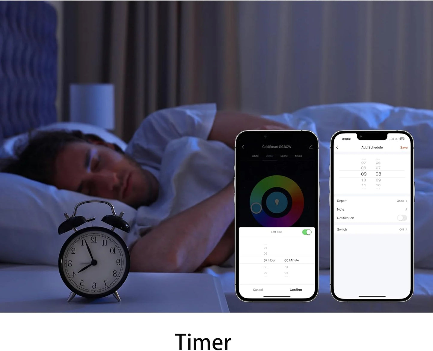 Smart under-cabinet lighting strip, white and color-changing dimmable