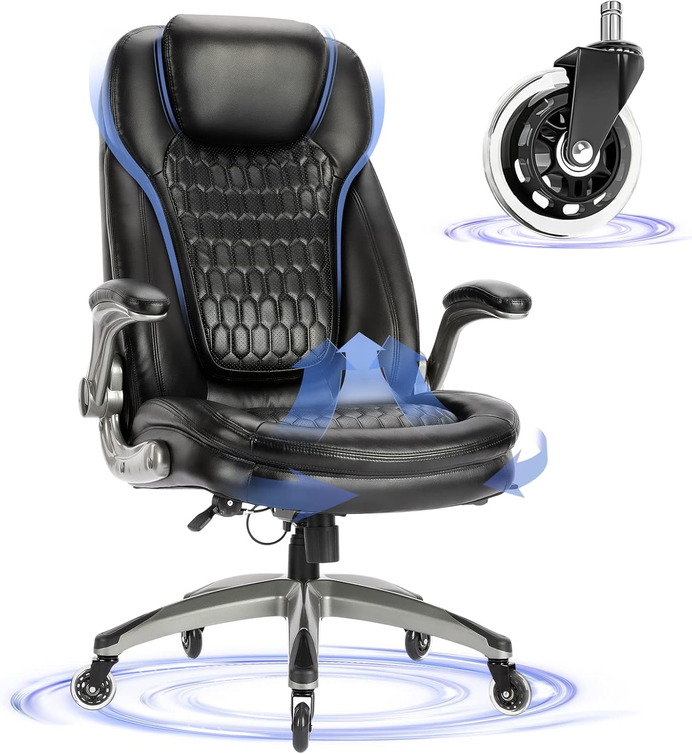 Executive Office Chair Computer Desk Chair Swivel Home Office Chair Upgraded Casters