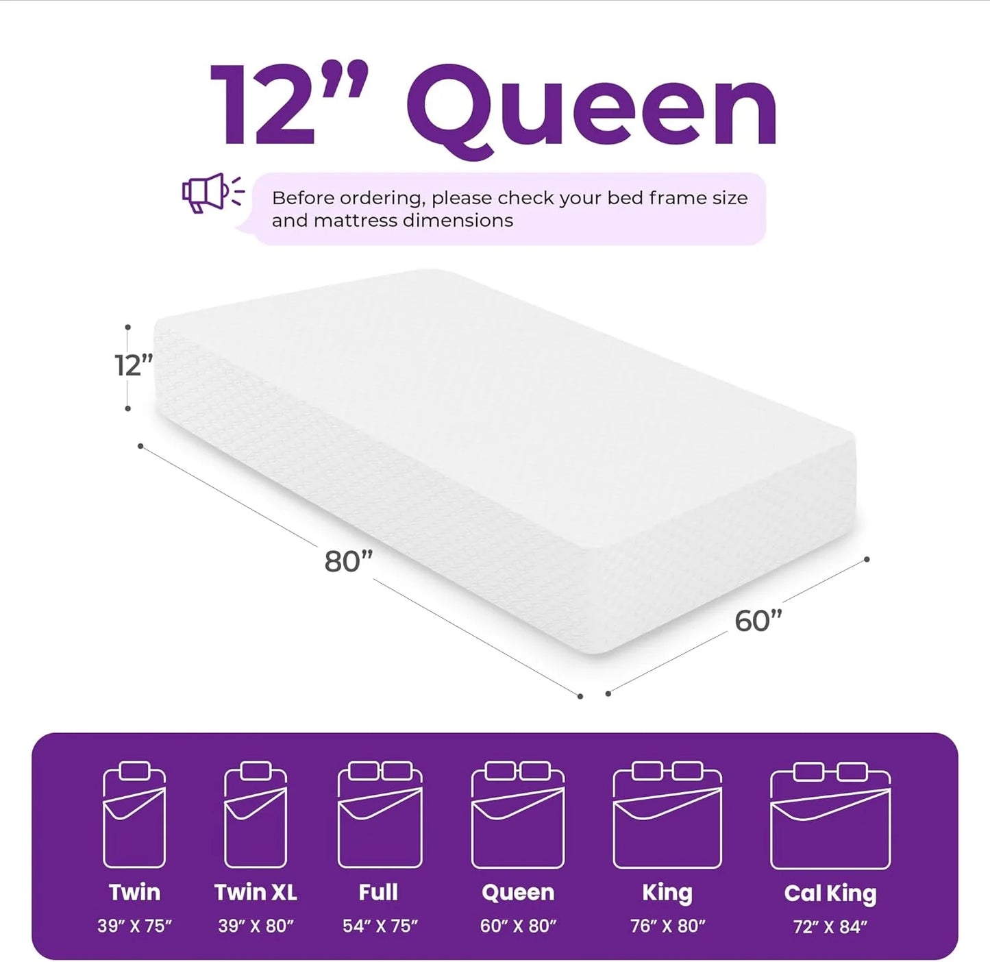 GAESTE 8-inch Fully Cooling Gel Memory Foam Mattress Mattress-in-a-Box