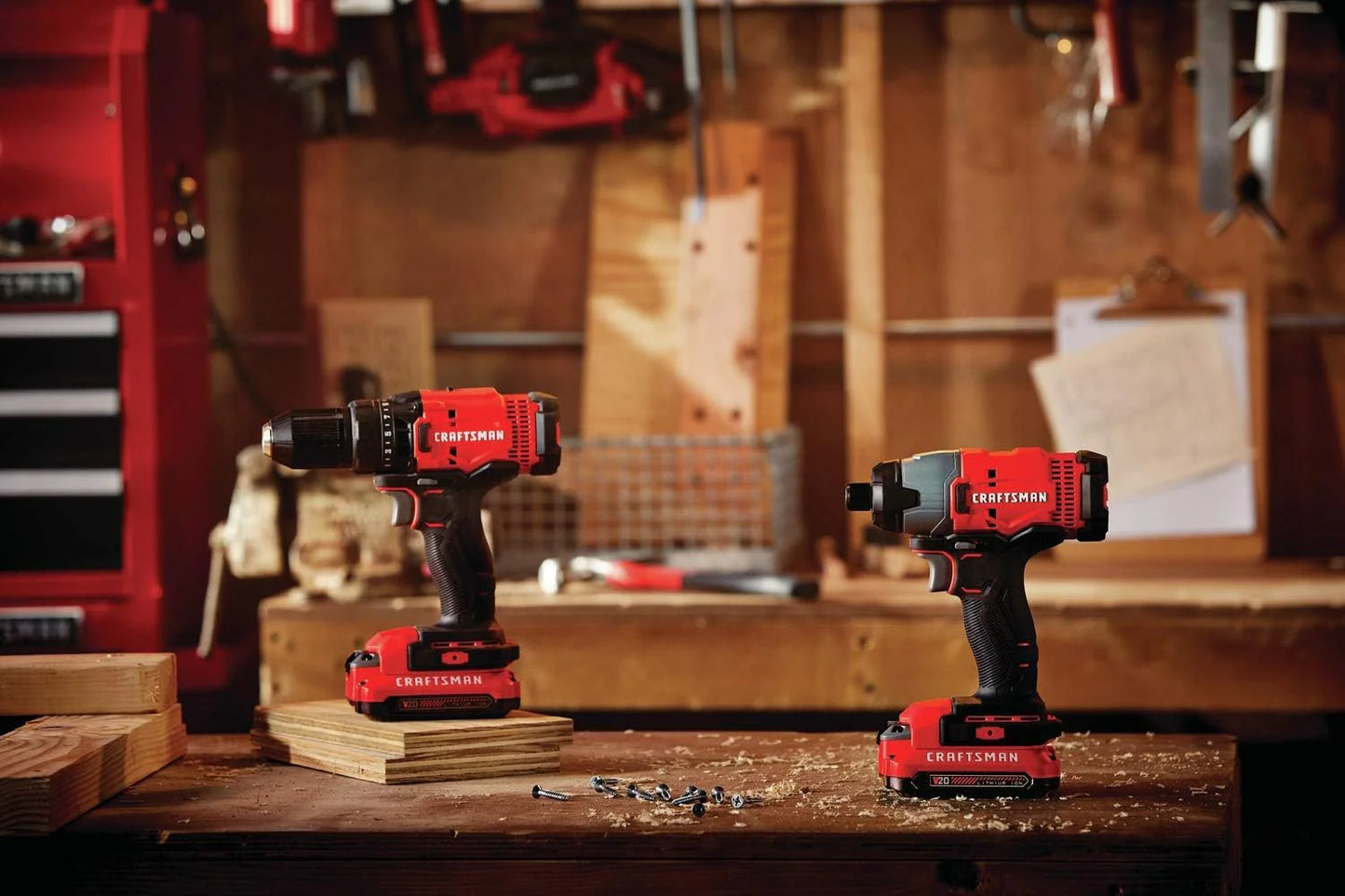 V20 MAX Cordless Drill and Impact Driver, Power Tool Combo Kit with 2 Batteries and Charger (CMCK200C2AM)