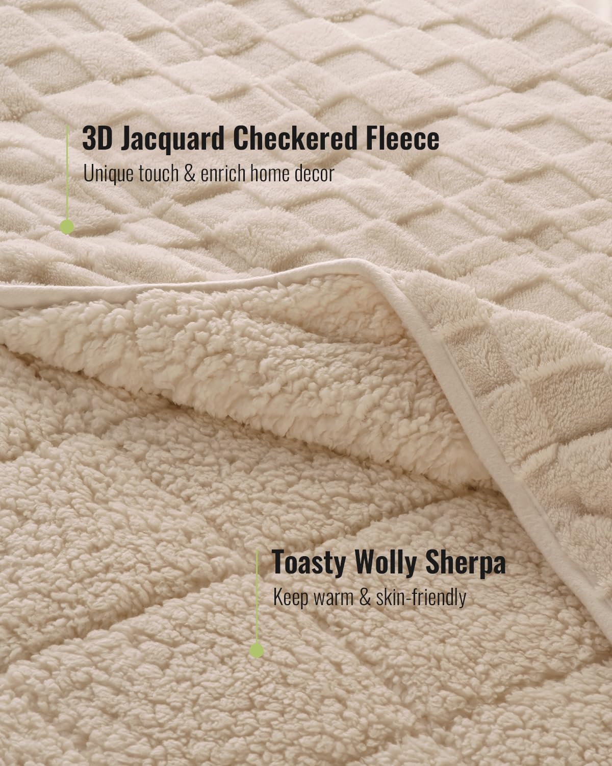 Weighted Blanket Queen Size 15lbs 60x80 inches with Soft Plush Fleece