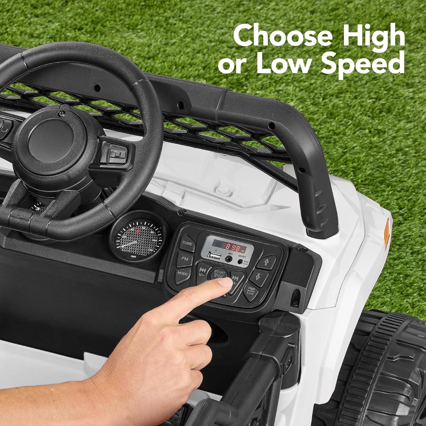 Children's black UTV electric children's car