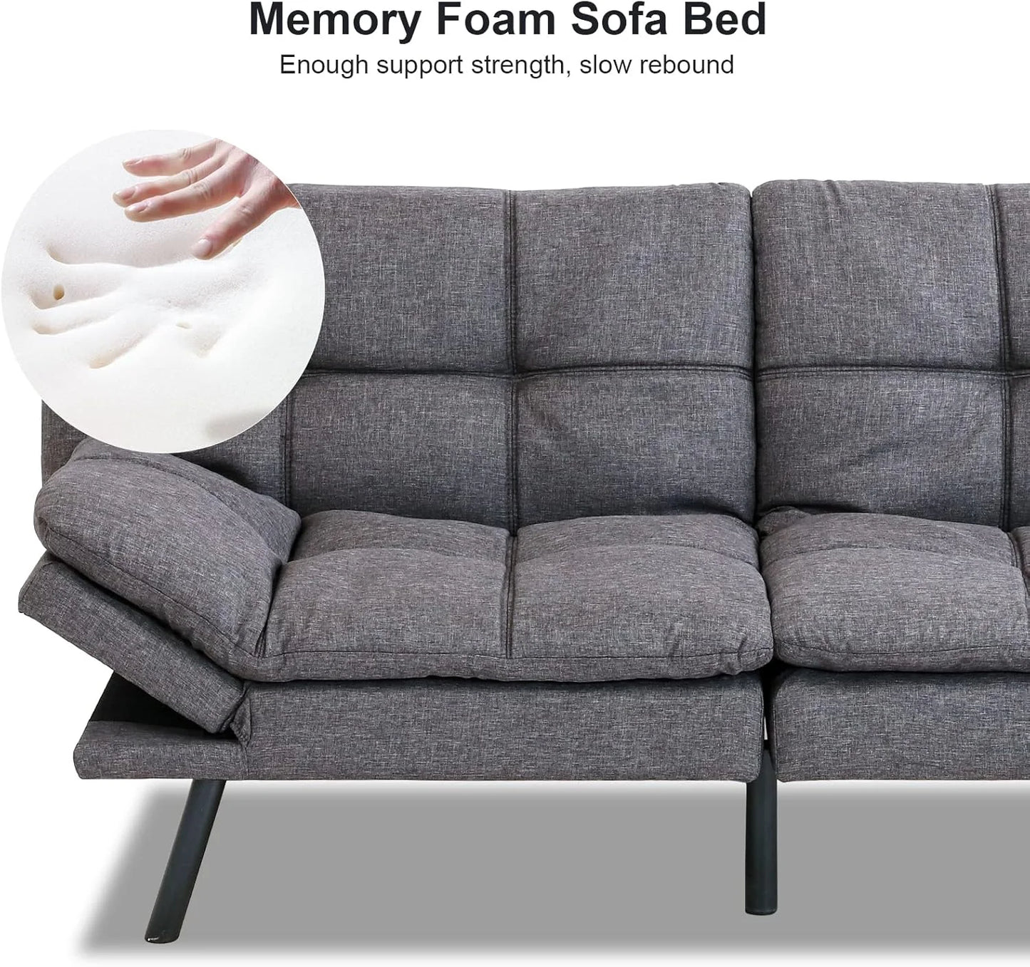 Futon Sofa Bed, Memory Foam Sofa Bed Couch