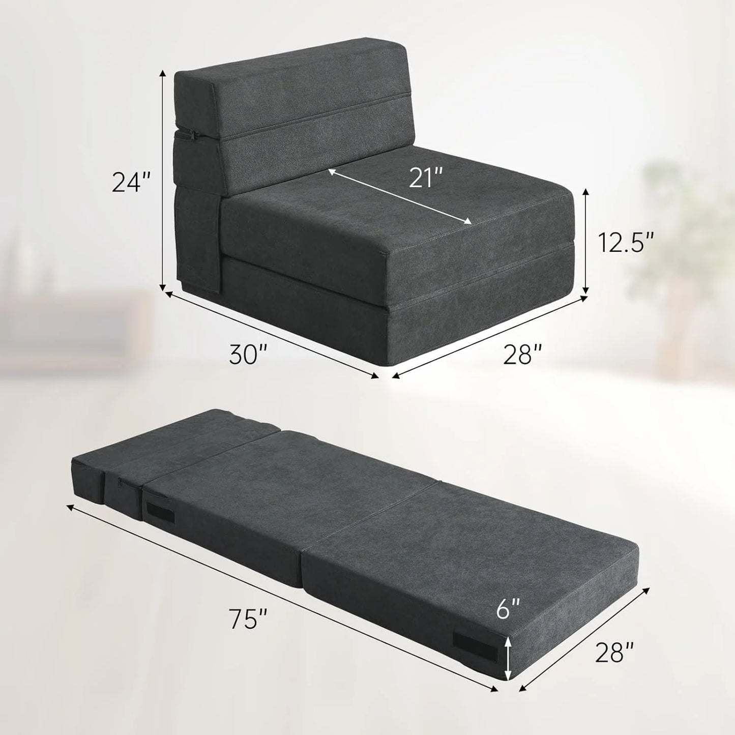 60 inch pull out sofa bed, memory foam sofa with 2 pillows, futon bed, guest bed and pull out sofa,