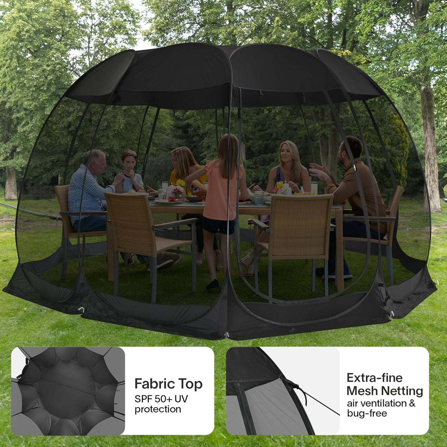 Pop Up Screen House Gazebo Tent with Mosquito Netting Sides