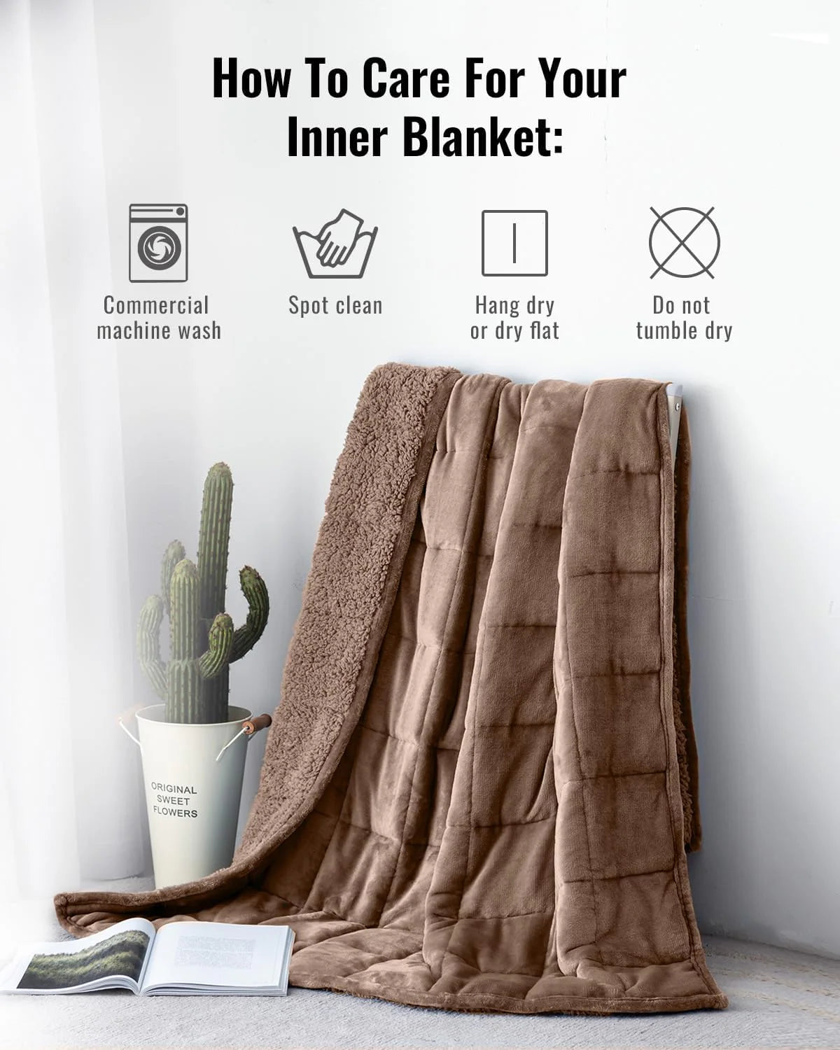 Weighted Blanket Queen Size 15lbs 60x80 inches with Soft Plush Fleece