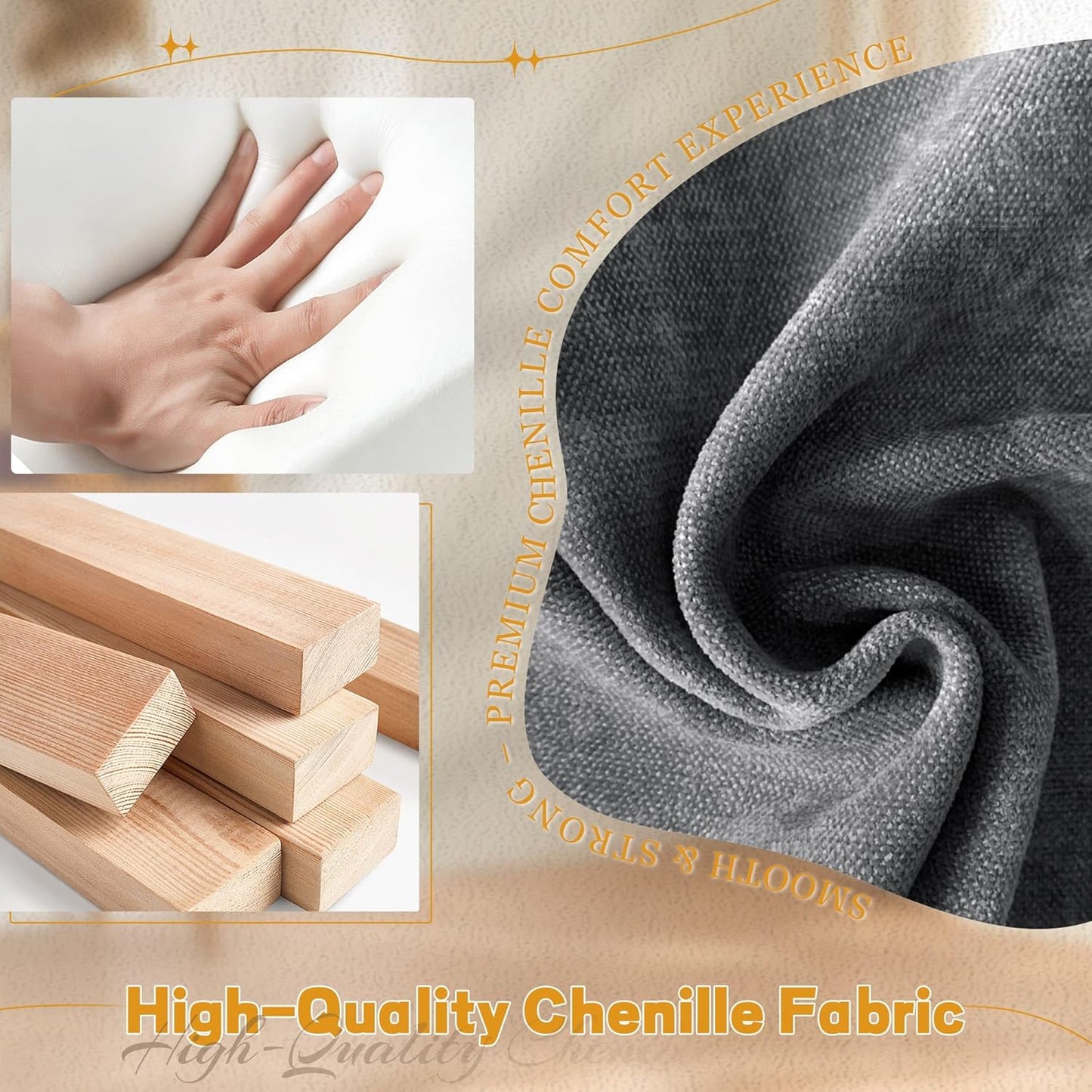 Adult rocking chair, gliding recliner, 360° rotating rocking chair with massage and heating function