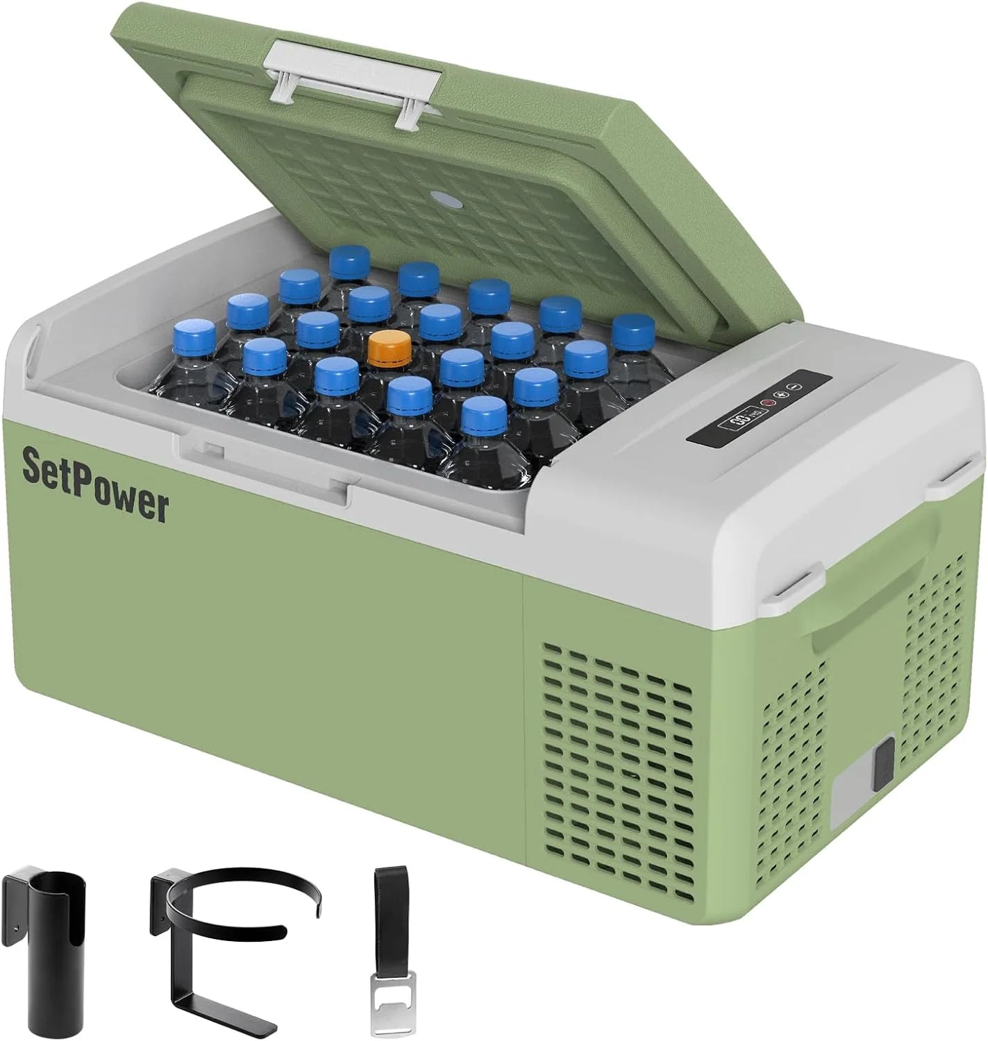 12V Refrigerator 21 Quart Portable Freezer 50 Hours Keep Cool,Electric Cooler for Vehicles Car Refrigerator 12V Portable Fridge for Car Camping Truck Van RV SUV Road Trip Travel RF20