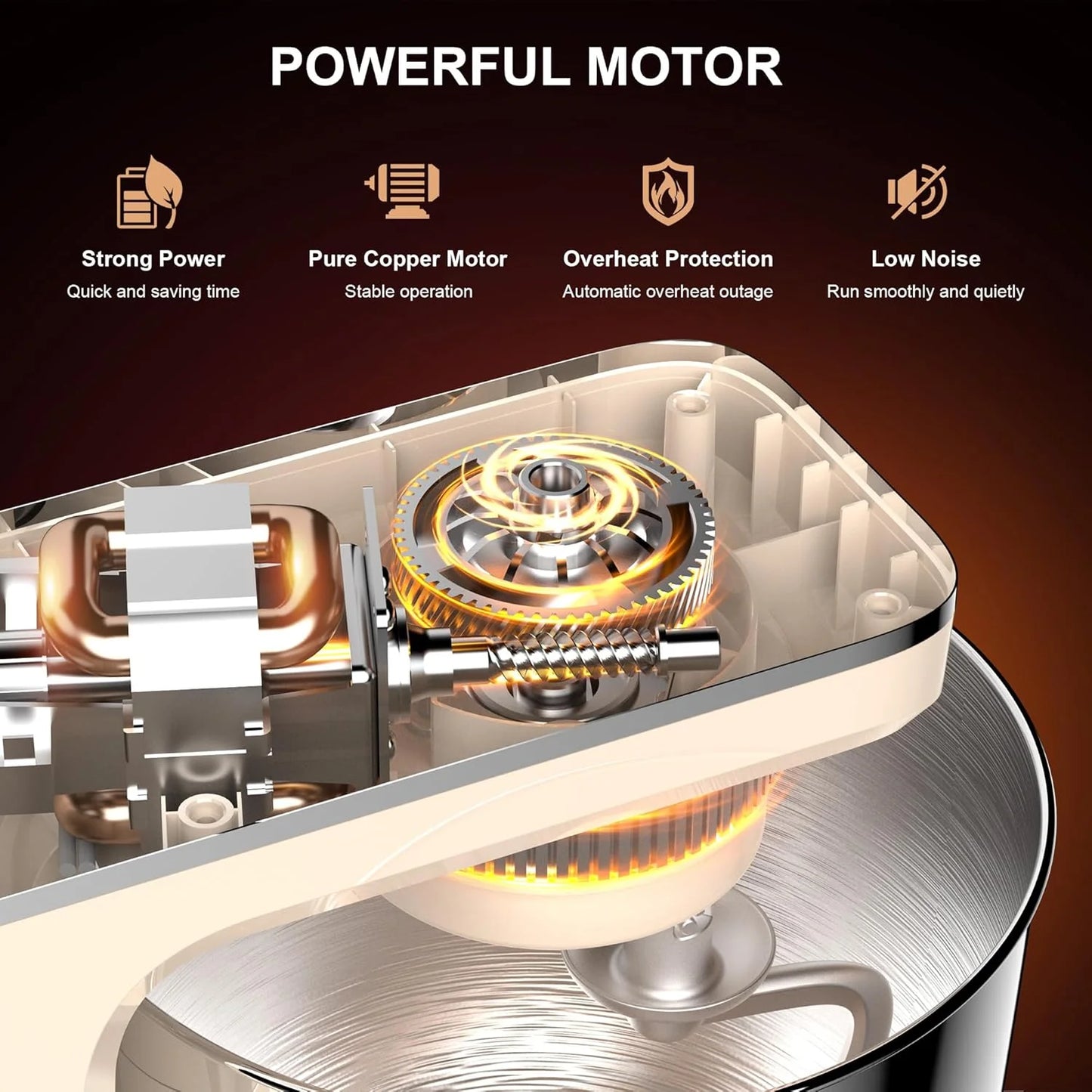 10-Speed Stand Mixer with 8-in-1 Splash Guard, Tilt Head, 6-Quart Stainless Steel Bowl + Dishwasher-Safe Dough Hook/Whisk/Blender/Scraper