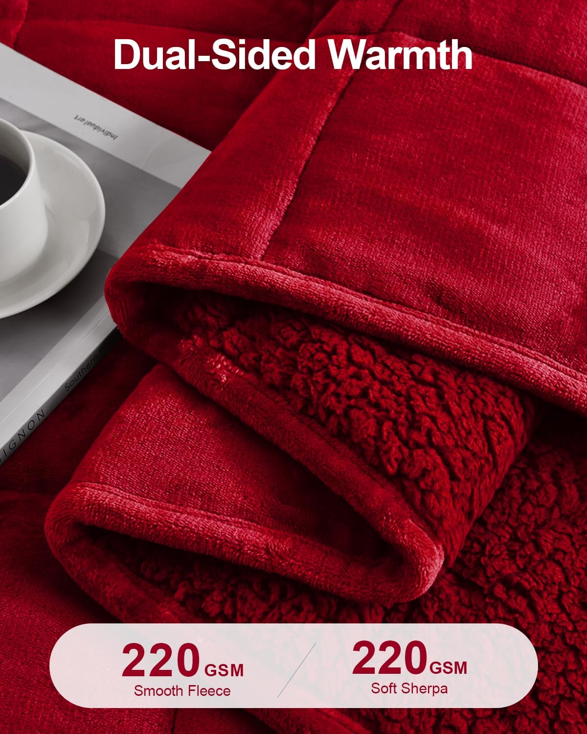 Sherpa Fleece Weighted Blanket 15 lbs 60"x 80"