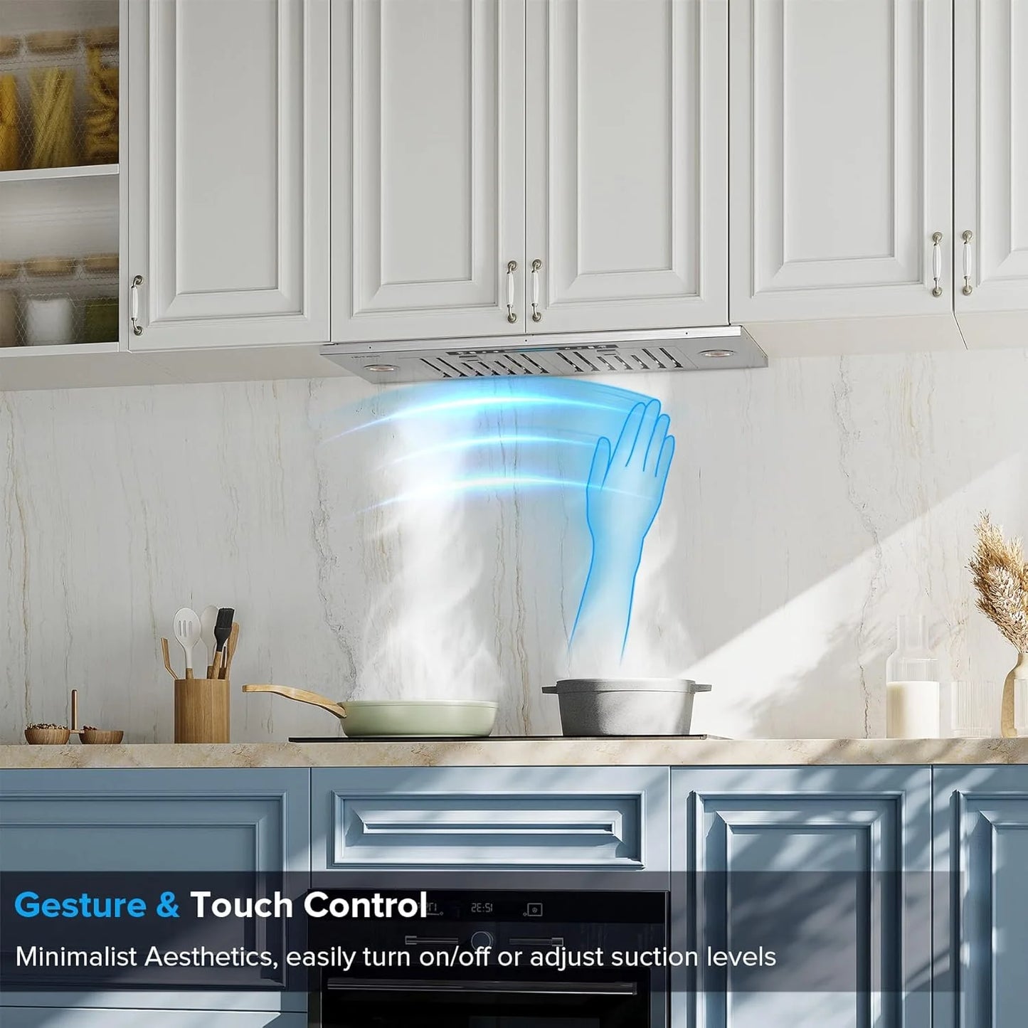 IKTCH 30" Built-in/Plug-in Range Hood 900 CFM, Ducted/Ductless Convertible Ducted, Stainless Steel Kitchen Range Hood