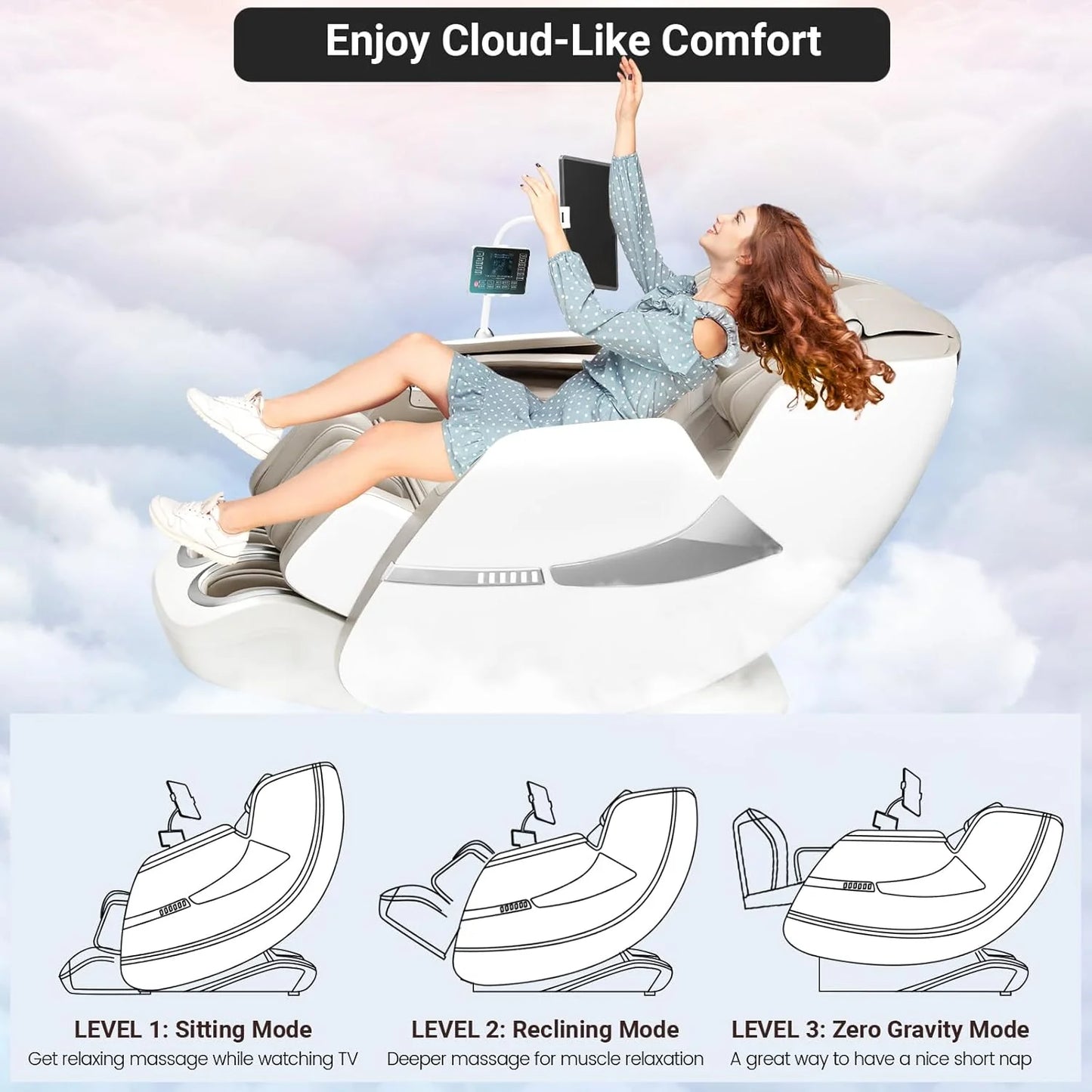 2025 Massage Chair Full Body, Zero Gravity SL-Track Shiatsu Massage Recliner Chair with Heat, AI Control, Body Scan and Calfrest Extension