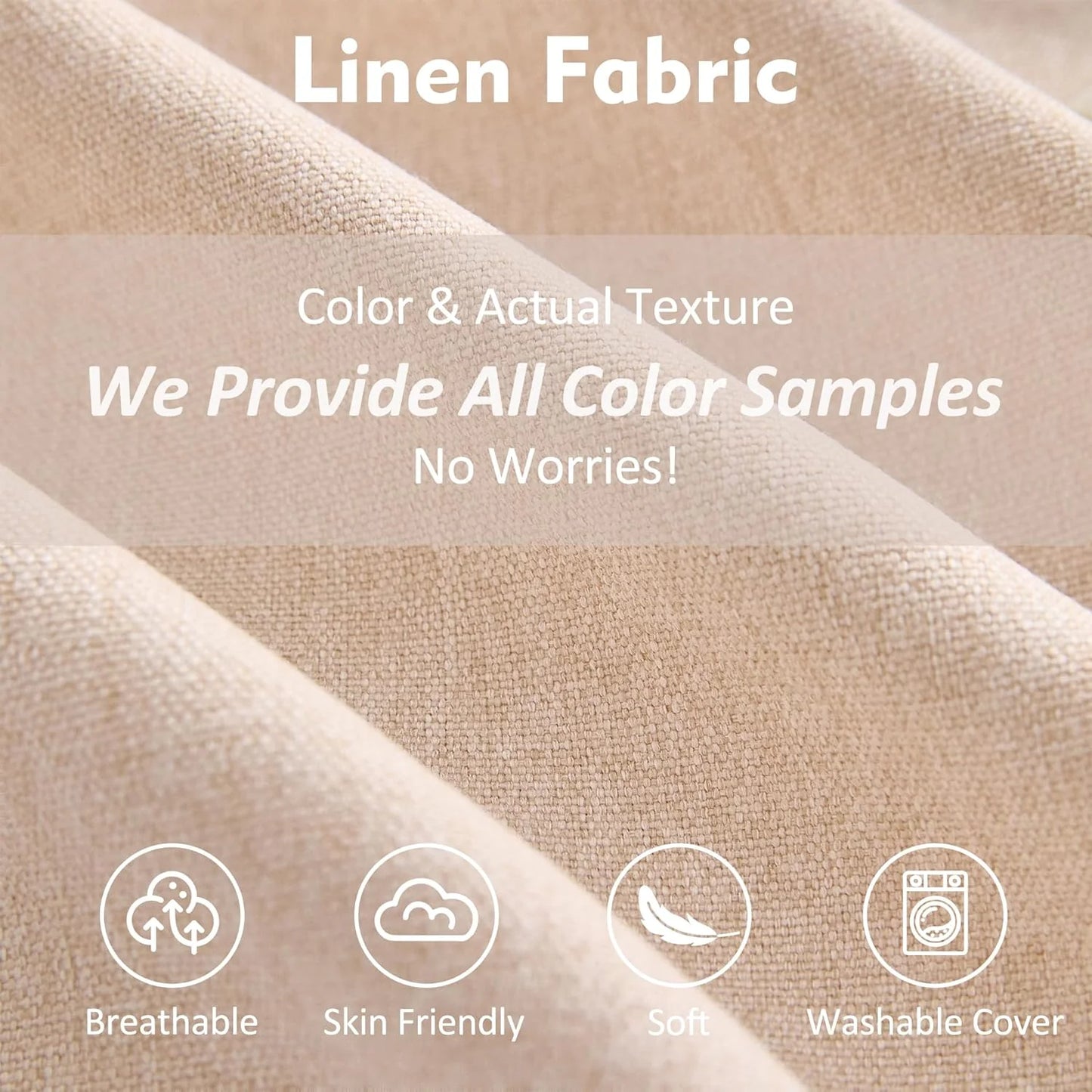 108 Inch U Shape Sofa, Sectional Sofa, Comfortable Cloud Sofa with Removable Footstool, Living Room Deep Seat Sofa, Linen, Beige