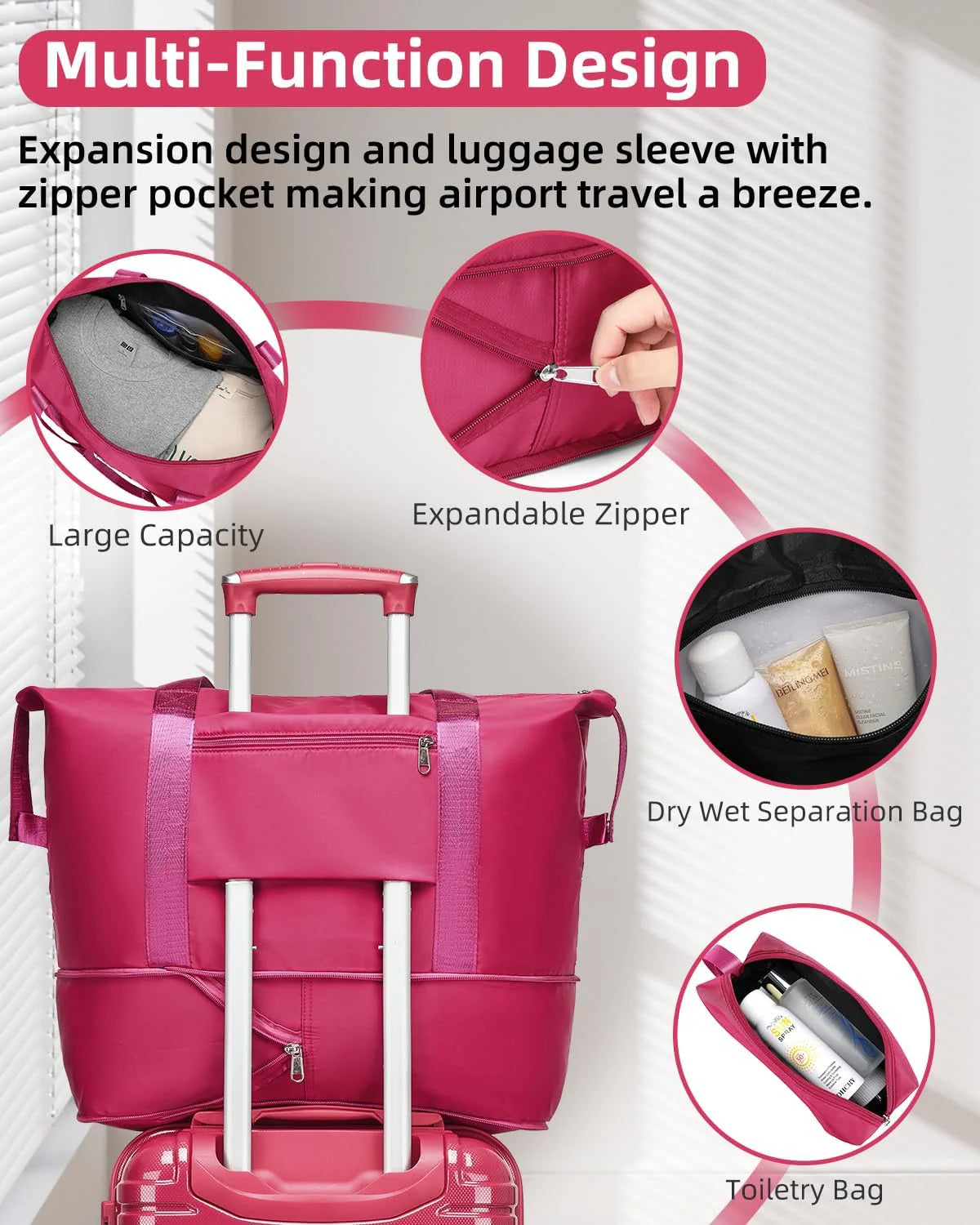 6-piece luggage set, expandable hardshell suitcase set with spinner wheels, lightweight rolling luggage set