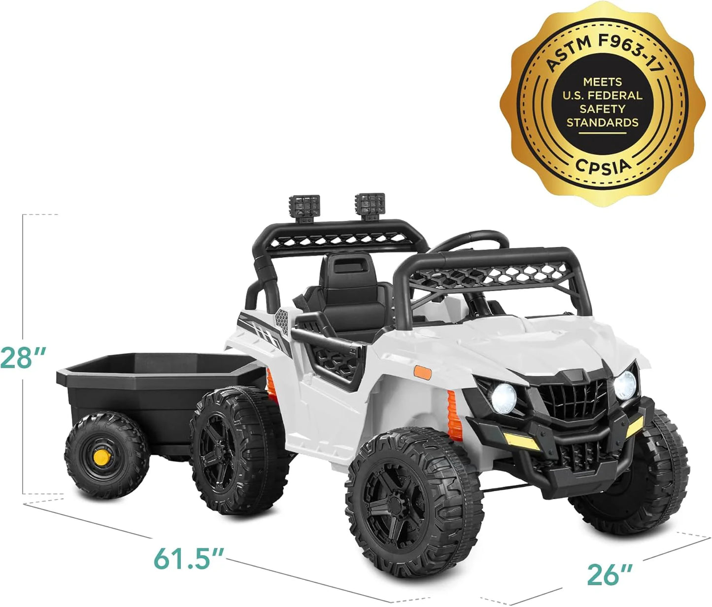 Children's black UTV electric children's car