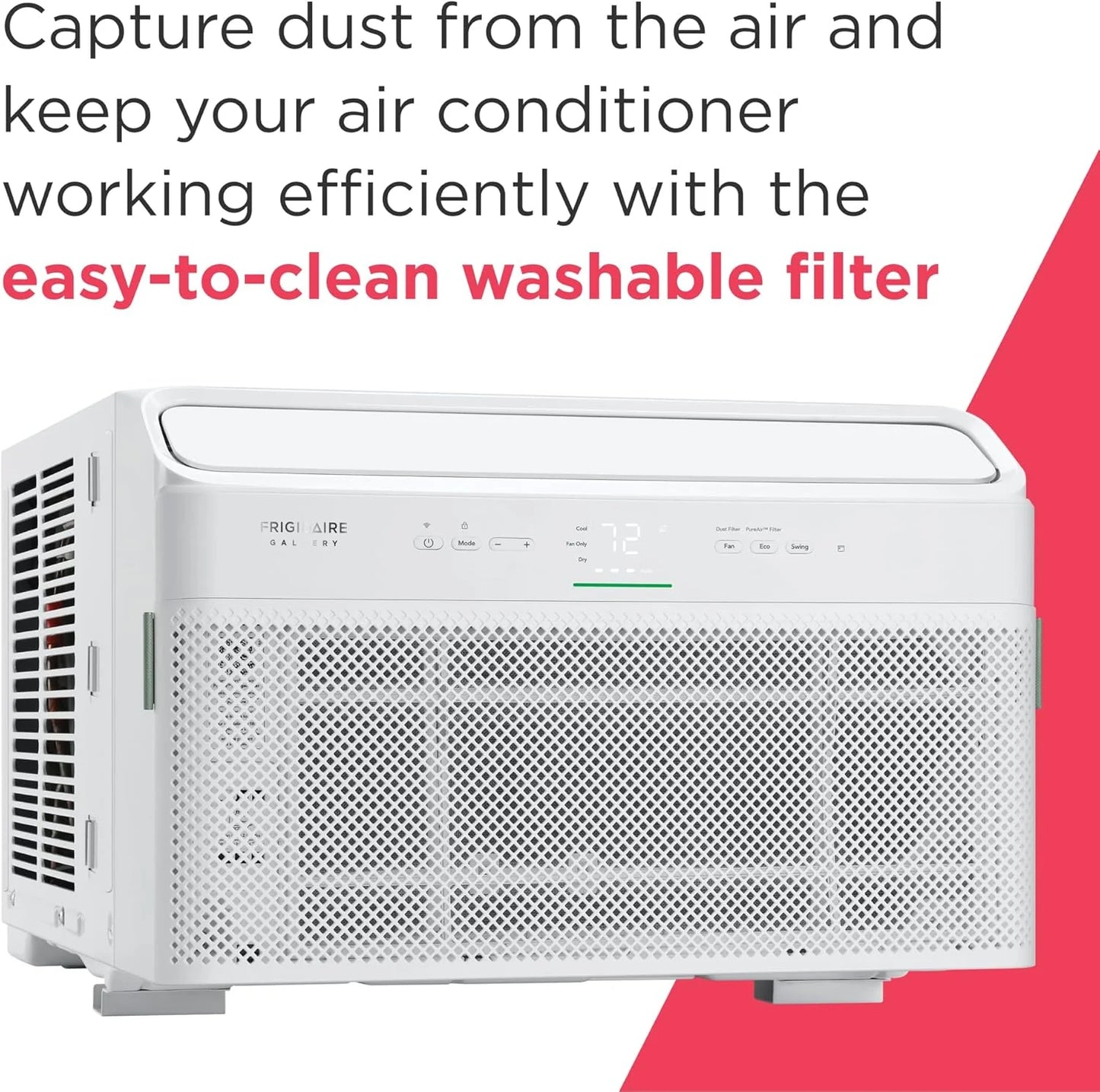 Frigidaire GHWQ103WC1 Inverter Quiet Temp Room Air Conditioner, 10,000 BTU with Wi-Fi Connected, Works with Alexa, Energy Star Certified, Easy-to-Clean Washable Filter, in White