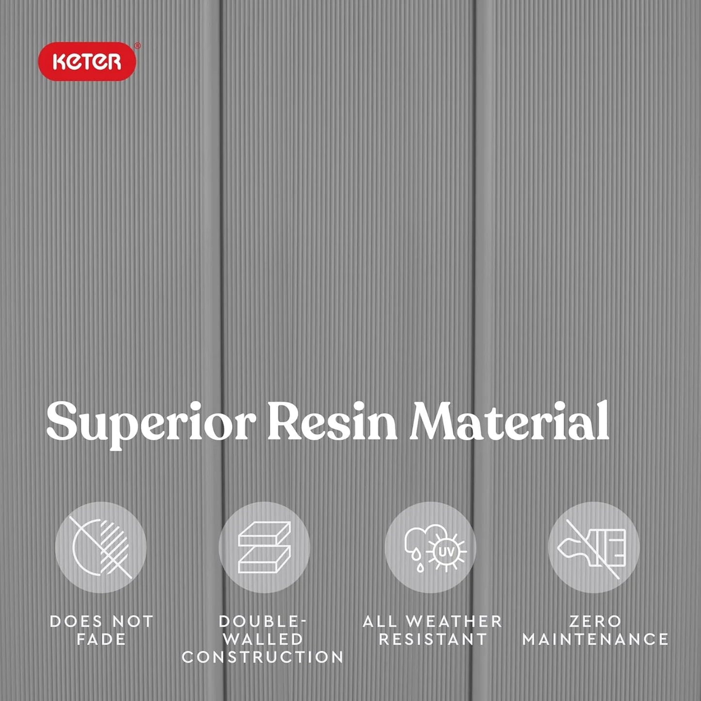 Keter Premier Tall 4.6 x 5.6 ft. Resin Outdoor Storage Shed with Shelving Brackets for Patio Furniture, Pool Accessories, and Bikes, Grey & Black