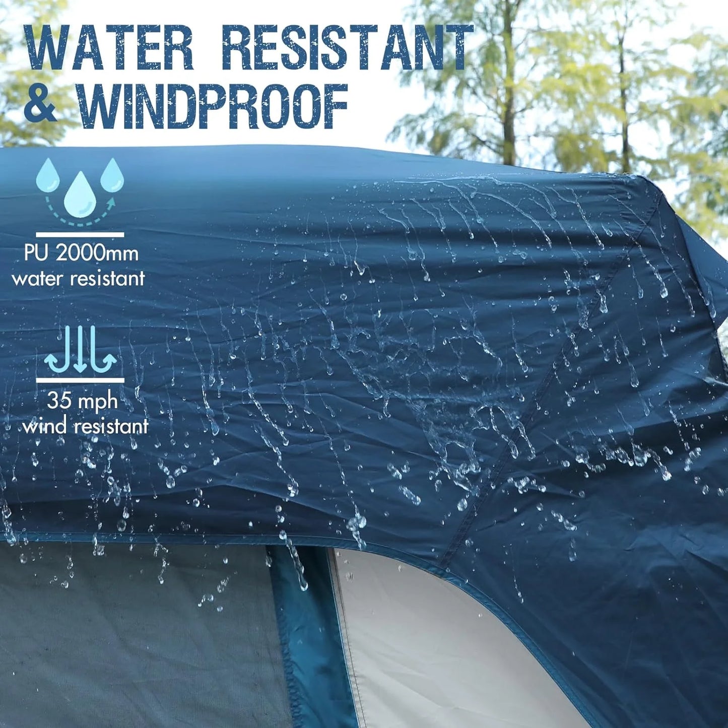 Portal 5-Person SUV Tent with Porch, 2-in-1 Car Camping Tent, Water-Resistant & Windproof, Trunk Tent with 2 Doors for Travel & Outdoor Adventures