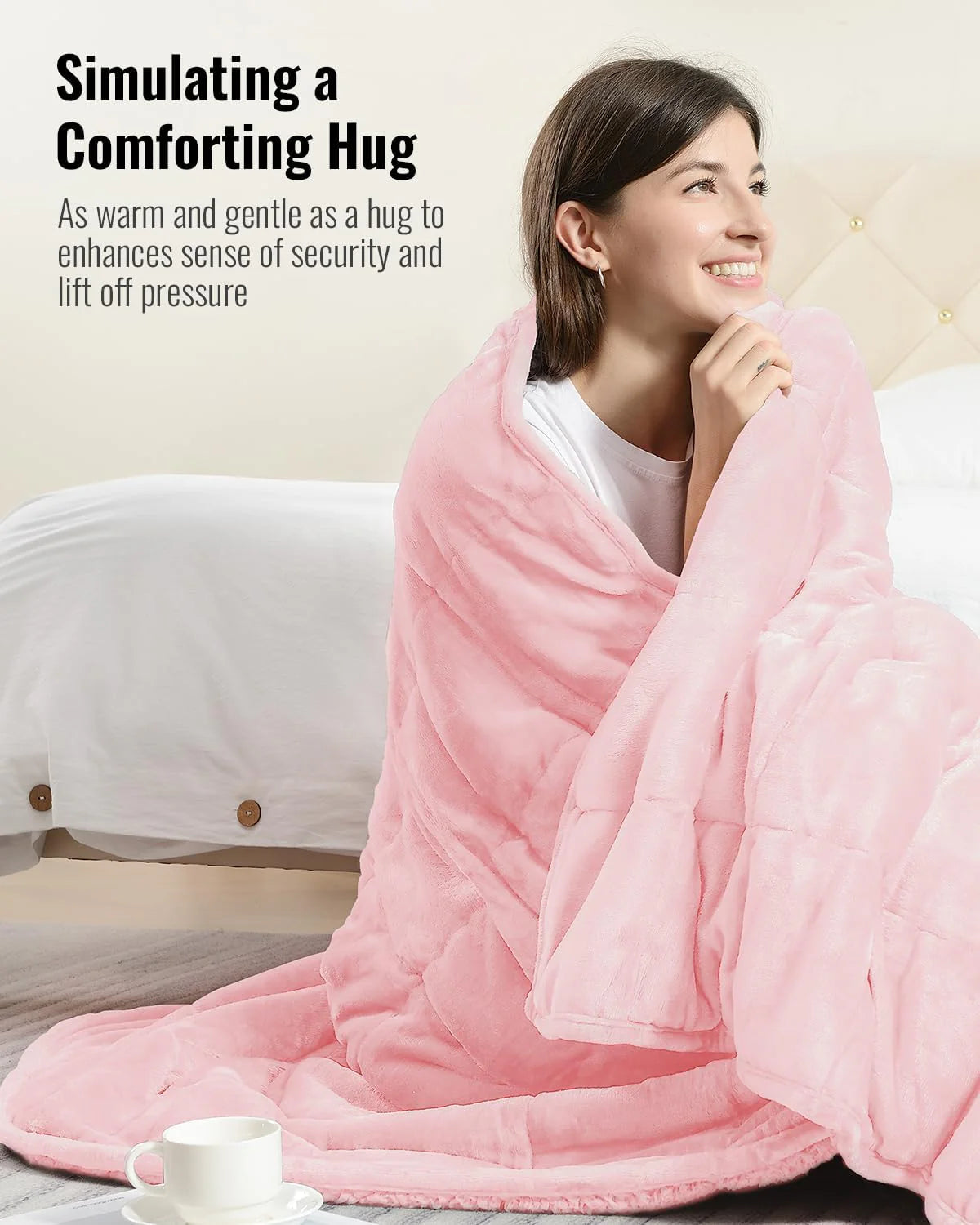 Weighted Blanket Queen Size 15lbs 60x80 inches with Soft Plush Fleece