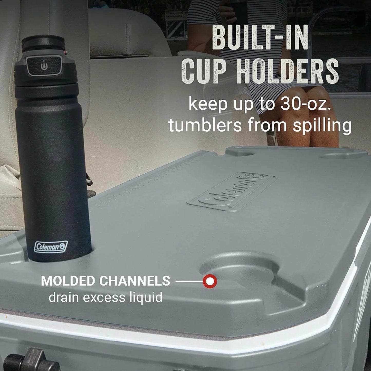 Coleman Insulated Portable Rolling Cooler with Wheels, Leak-Proof Outdoor Hard Cooler, Keeps Ice for Up to 5 Days, 100 Quart