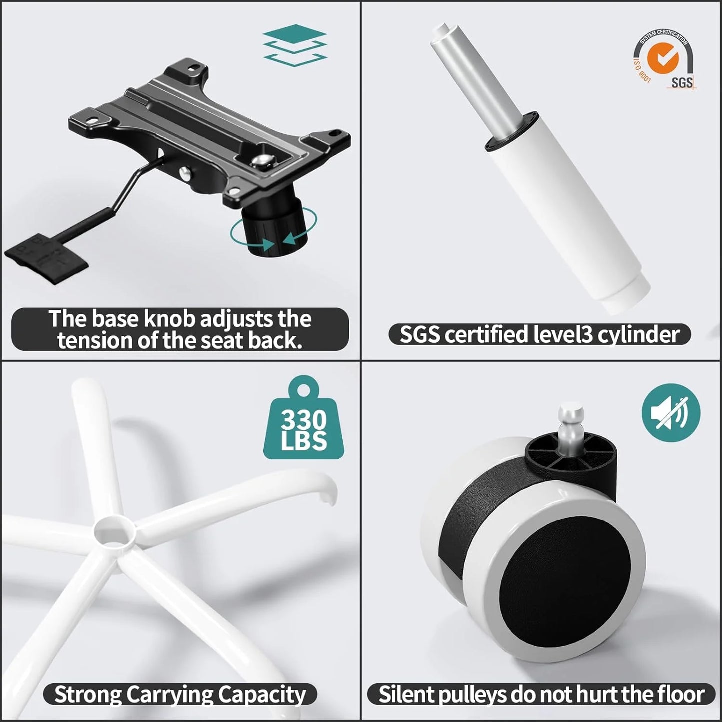 TRALT Office Chair Ergonomic Desk Chair 330 lbs Home Mesh Gaming Chair with Wheels