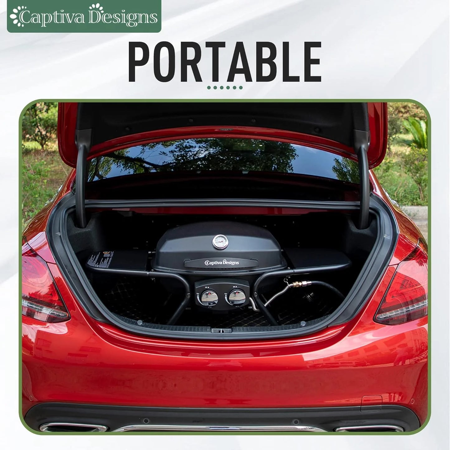 Captiva Designs 4-Burner Propane Gas BBQ Grill with Side Burner & Porcelain-Enameled Cast Iron Grates, 42,000 BTU Output Stainless Steel Grill for Outdoor Cooking Kitchen and Patio Backyard Barbecue