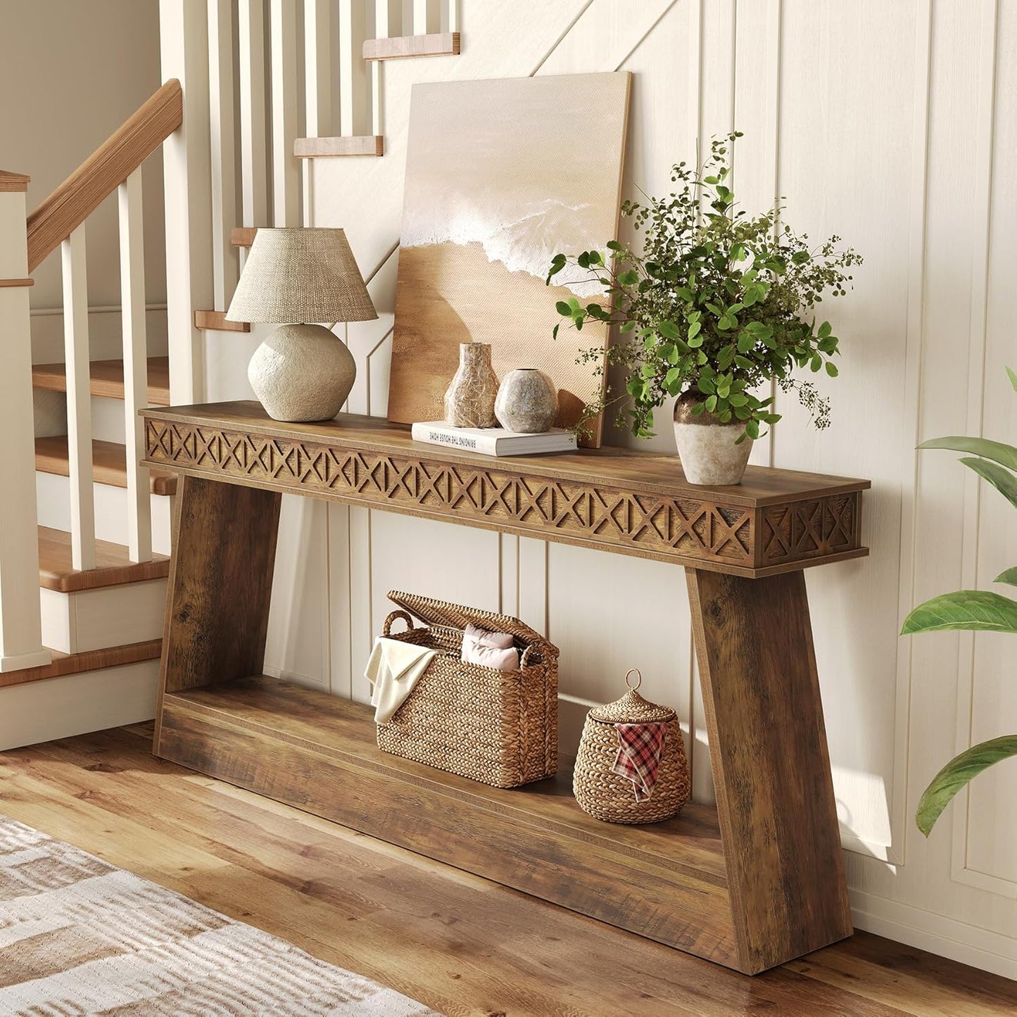 70.9-Inch Long Console Table Narrow Sofa Table Behind The Couch