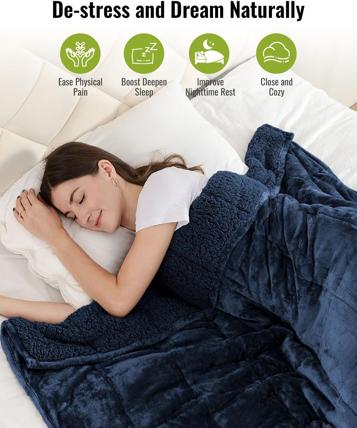 Weighted Blanket Queen Size 15lbs 60x80 inches with Soft Plush Fleece