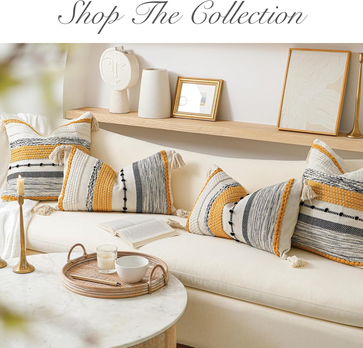 Blue Boho Decorative Throw Pillow Cover 20x20