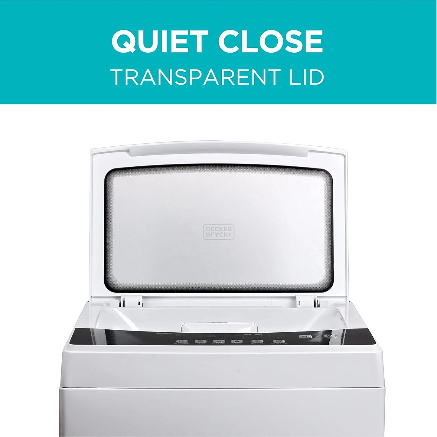 Portable Washer 6.6 lb. Capacity Washing Machine for Homes & Apartments 5 Wash Cycles Quick Connect Sink Adapter and Drain Hose Included Transparent Lid