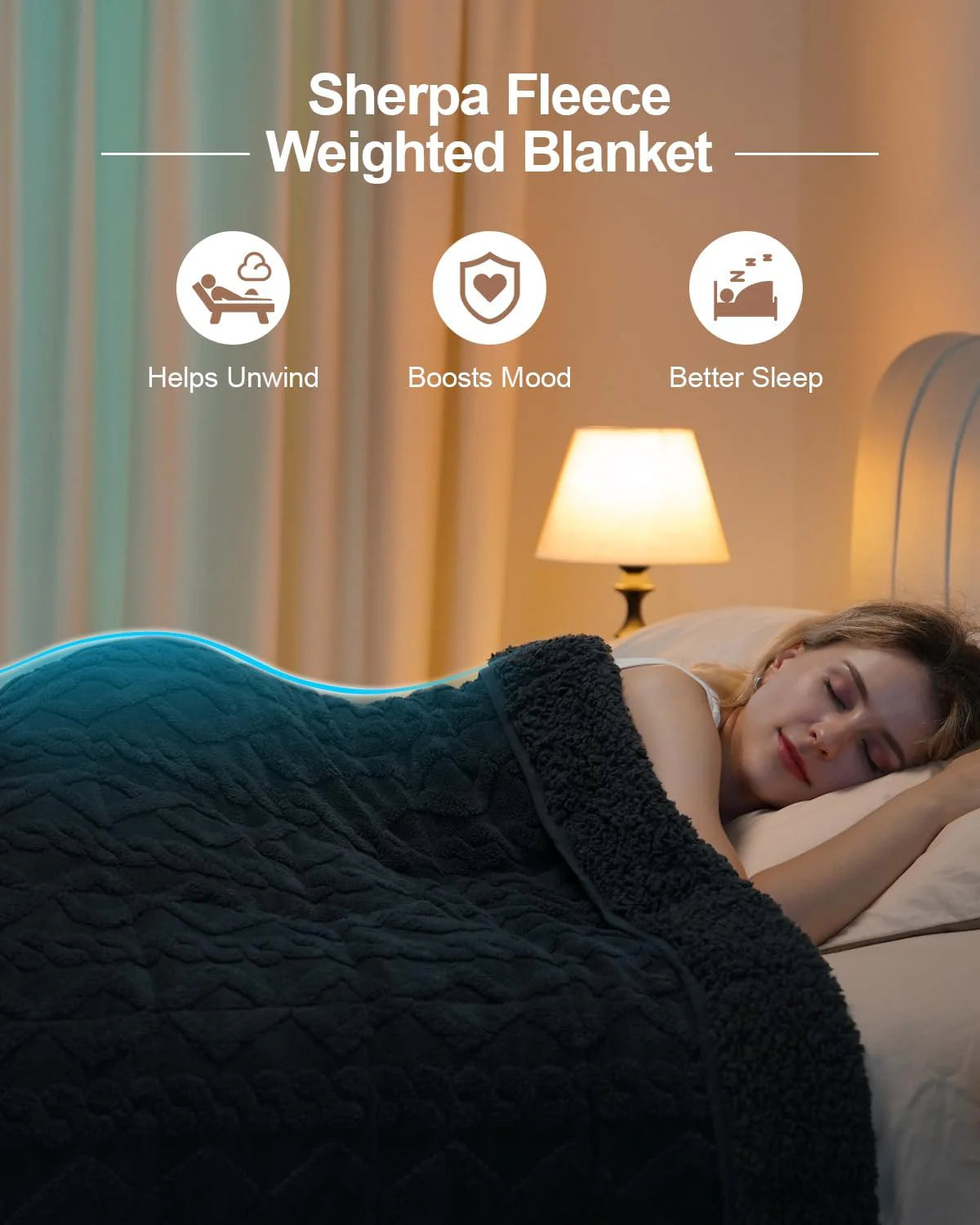 Sherpa Fleece Weighted Blanket 15 lbs 60"x 80"