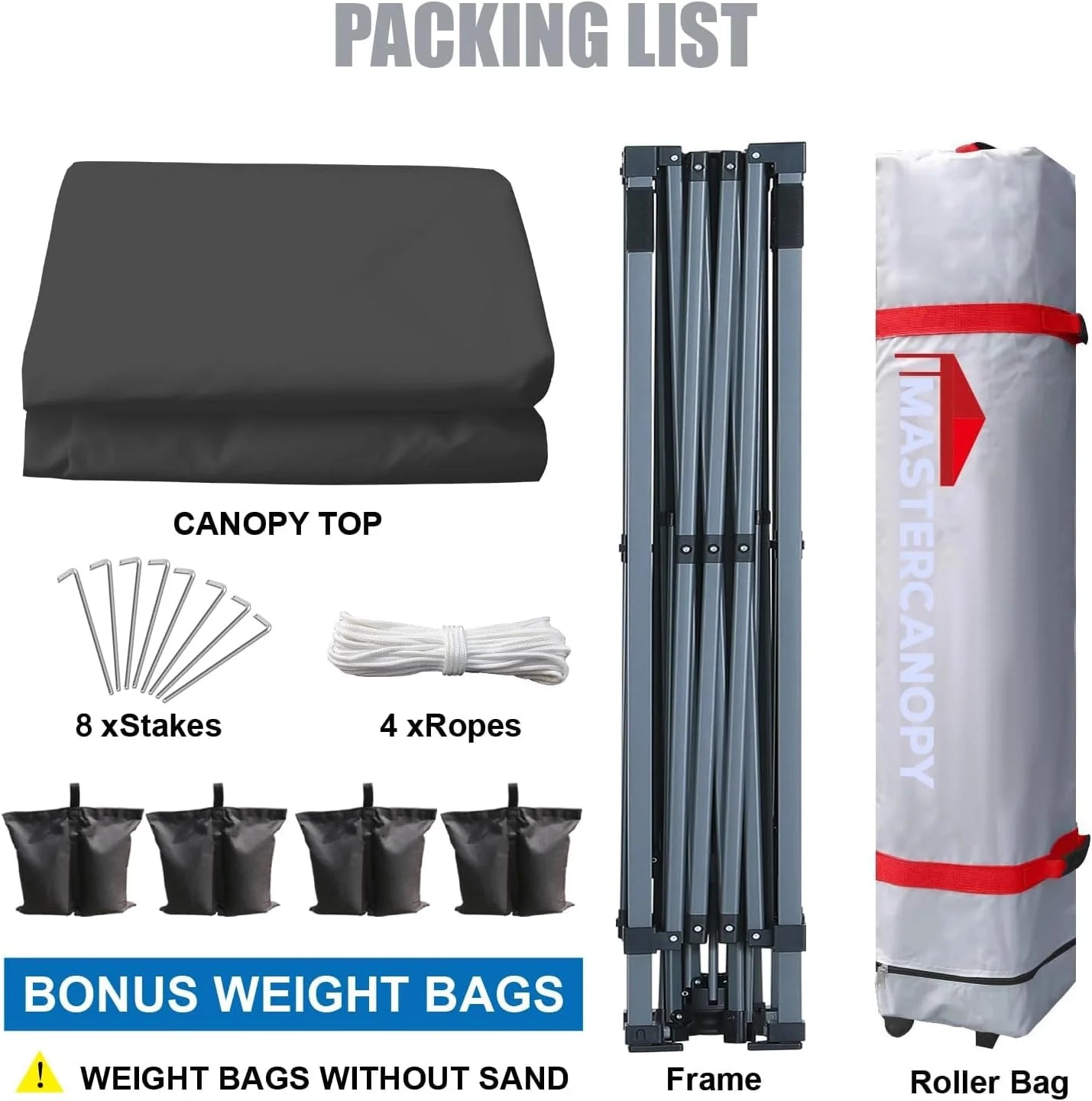 Durable Pop-up Canopy Tent with Roller Bag (10x10, Black)