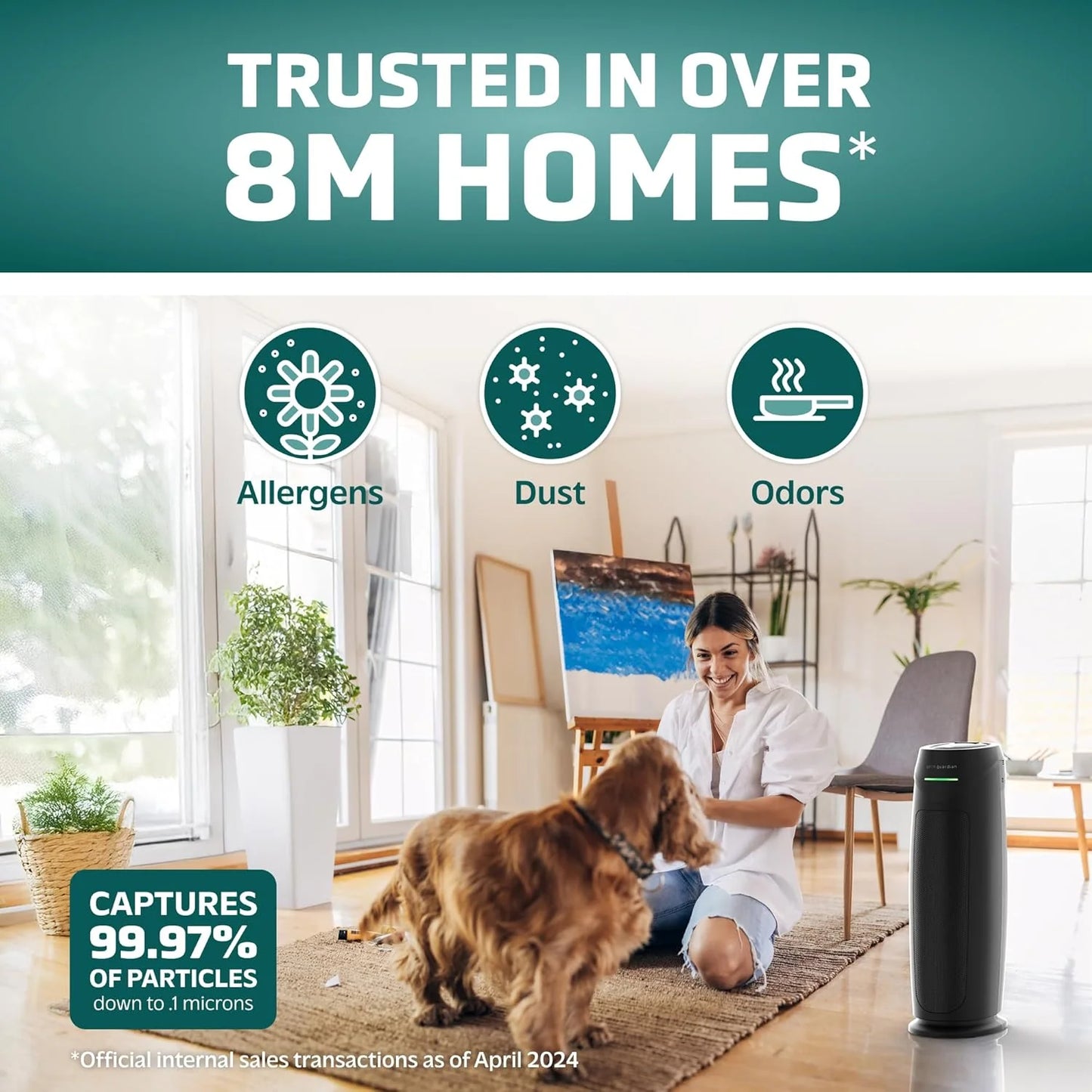 Home air purifier with HEPA pure filter