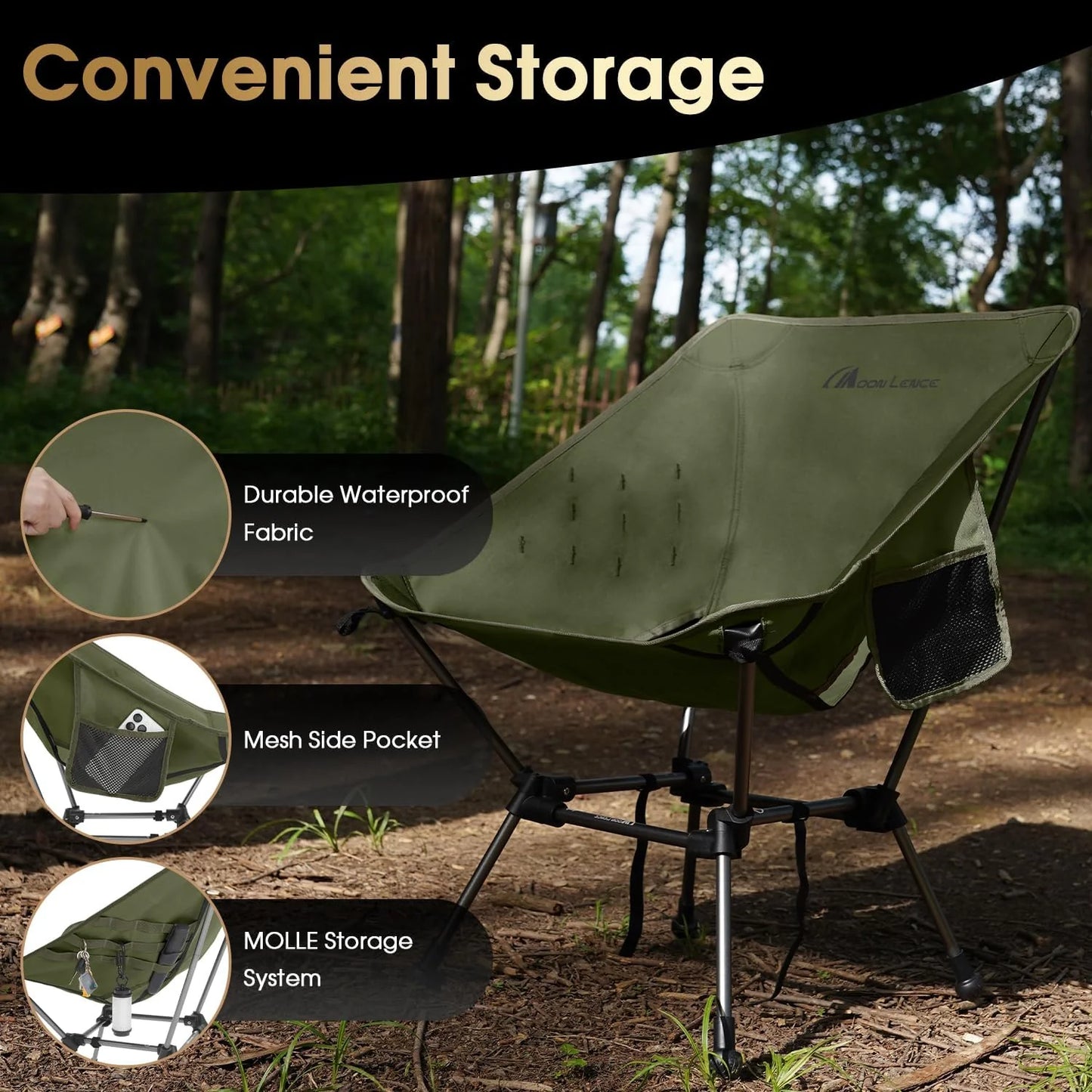 Portable Camping Chair Plus Folding Chair for Backpacking and Hiking