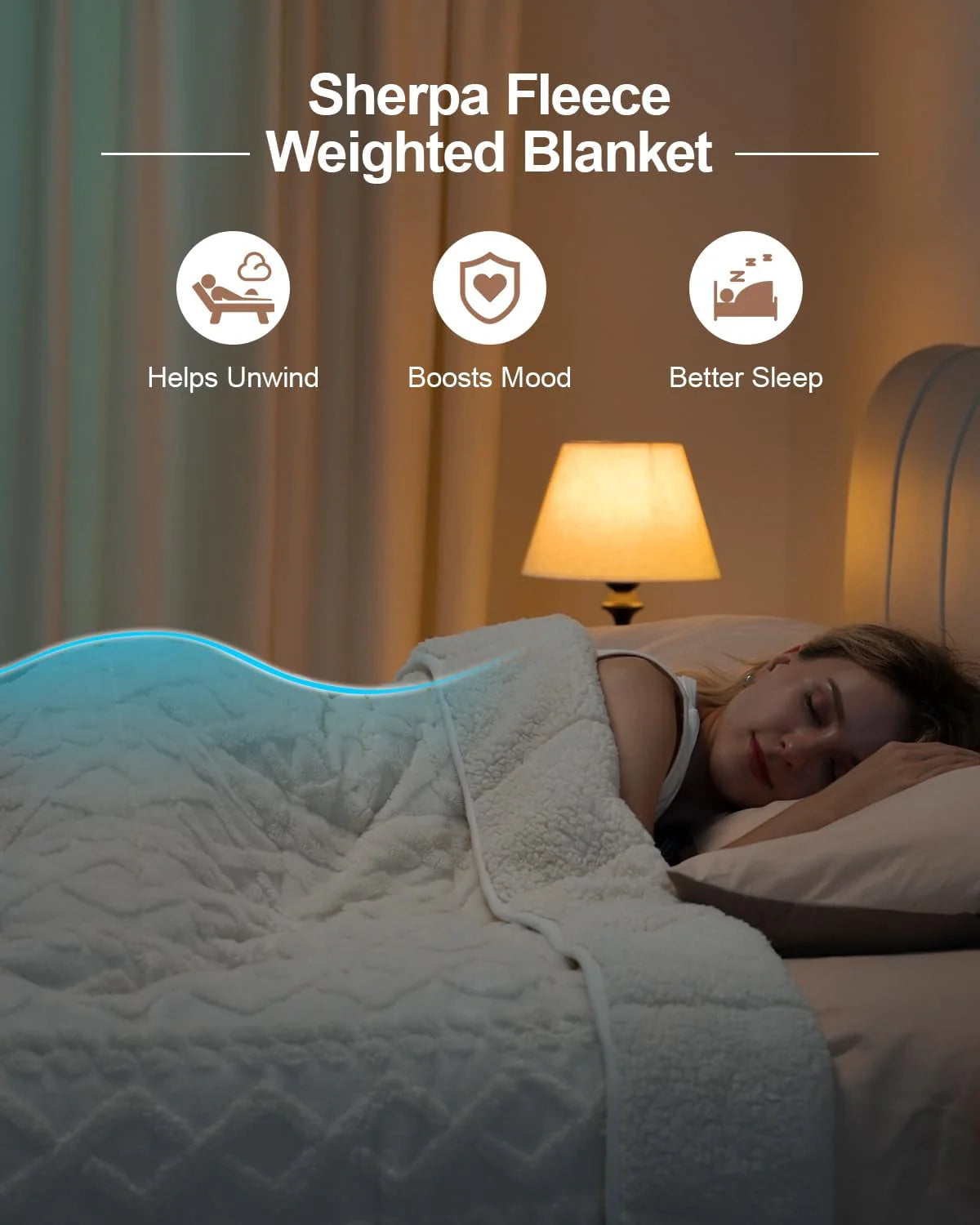 Sherpa Fleece Weighted Blanket 15 lbs 60"x 80"