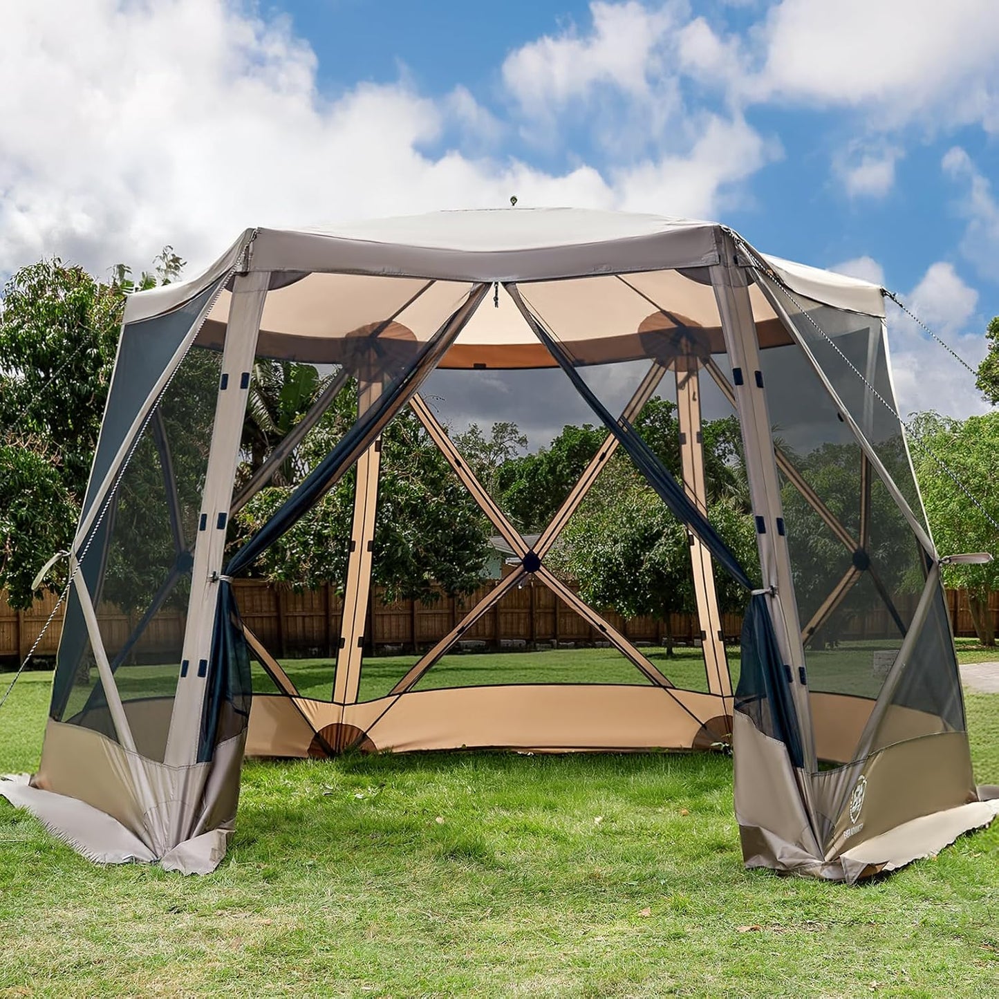 Pop up Screen House Tent for Camping 11.5 x 9.8 ft, Instant Screened Gazebo Canopy with Netting, Portable Shelter Enclosure